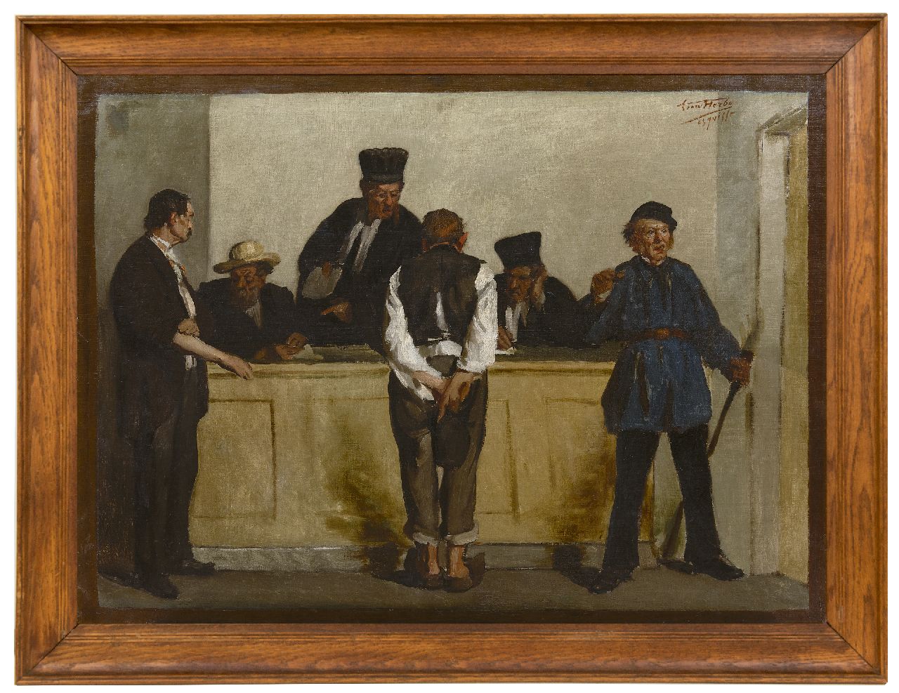 Herbo L.  | Léon Herbo, The trial, oil on canvas 56.3 x 76.1 cm, signed u.r.