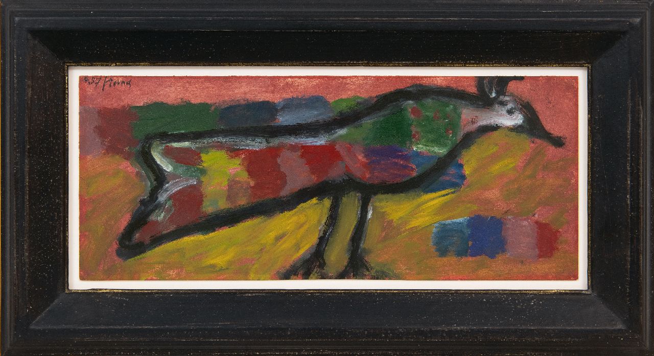 Brands E.A.M.  | Eugenius Antonius Maria 'Eugène' Brands | Paintings offered for sale | Bird, oil on paper 15.0 x 37.0 cm, signed u.l. and dated 4.57