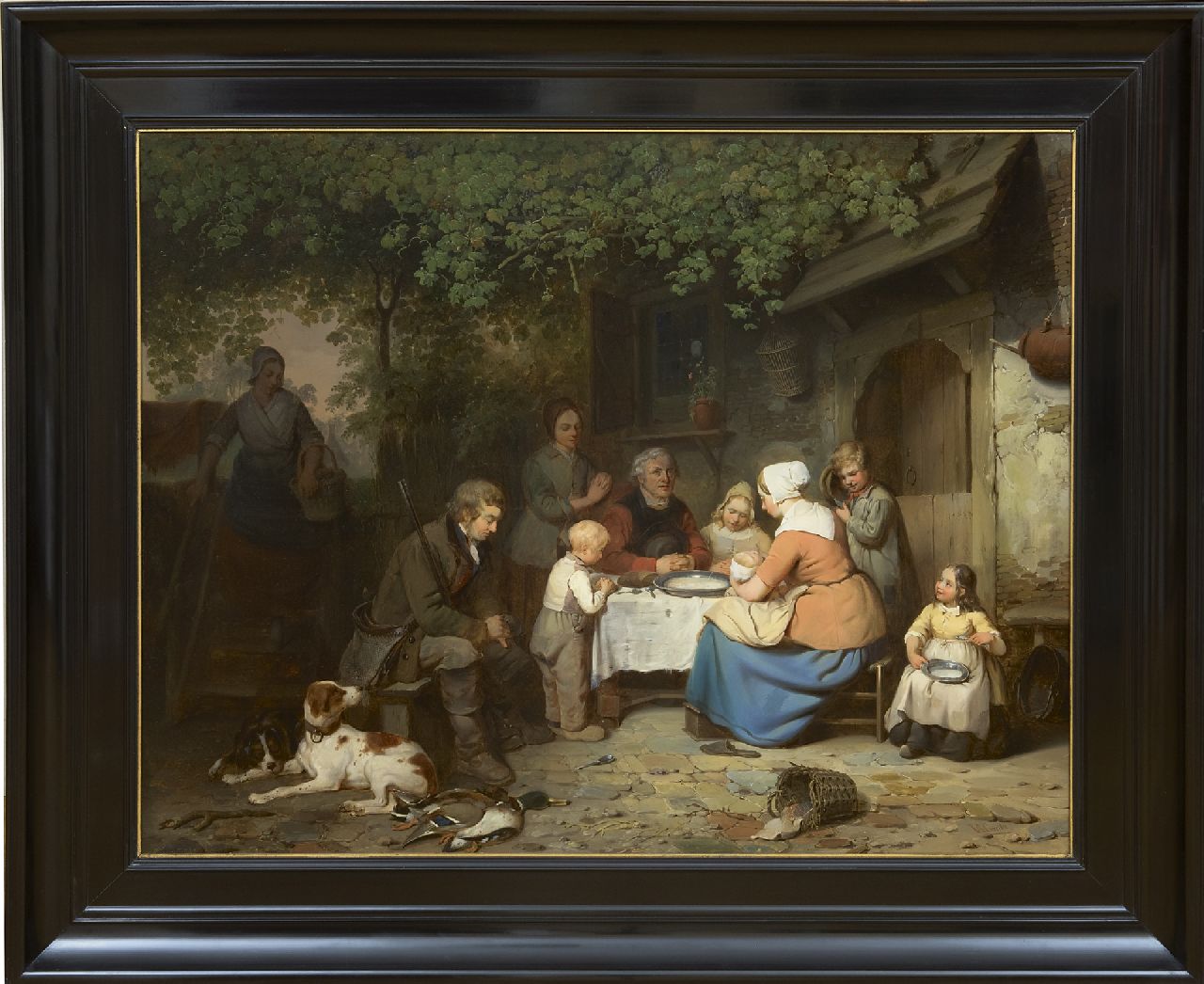Canta J.A.  | Johannes Antonius Canta | Paintings offered for sale | Praying before the meal, oil on panel 63.9 x 82.5 cm, signed l.r.