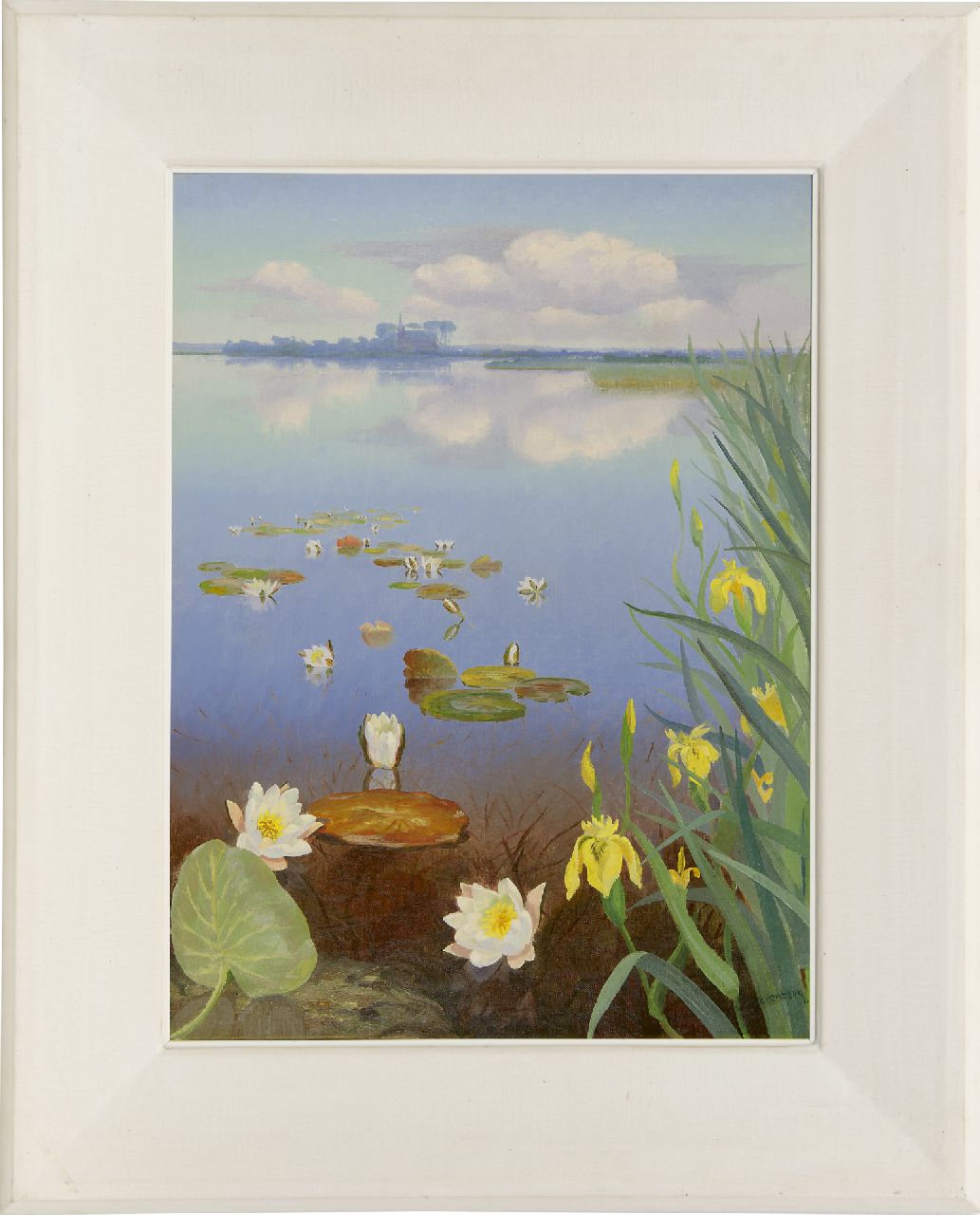 Smorenberg D.  | Dirk Smorenberg, A view of a lake with water lilies, oil on canvas 60.1 x 45.0 cm, signed l.r. and painted ca. 1930
