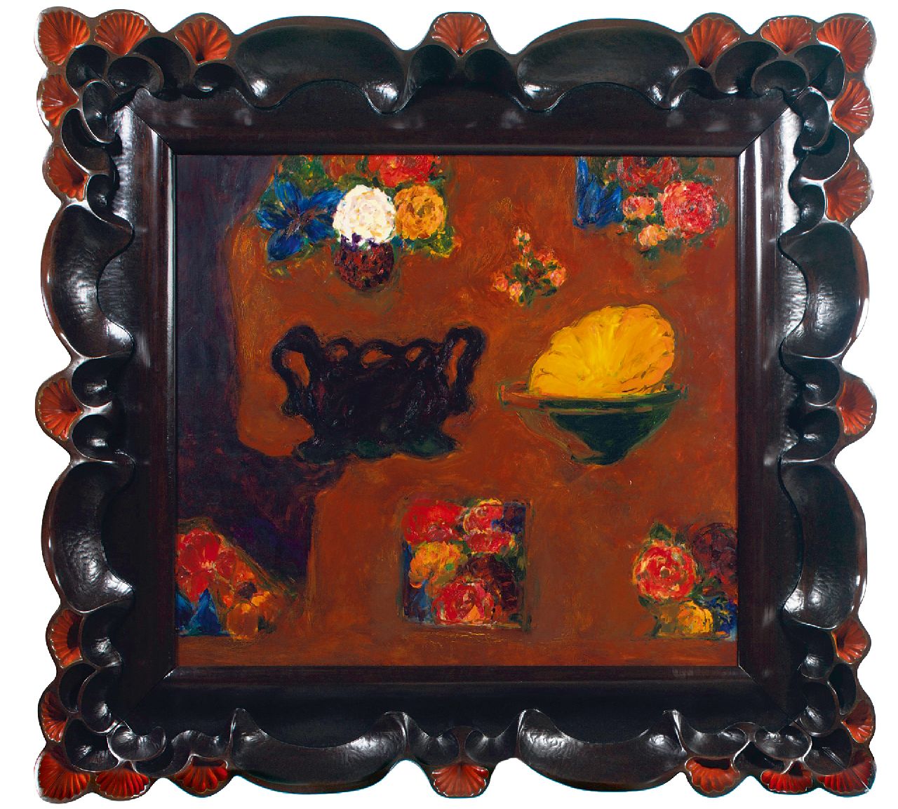 Hoek H. van | Hans van Hoek | Paintings offered for sale | Bowl within a bowl, oil on canvas 145.0 x 145.0 cm, signed on the reverse and dated on the reverse '95-97