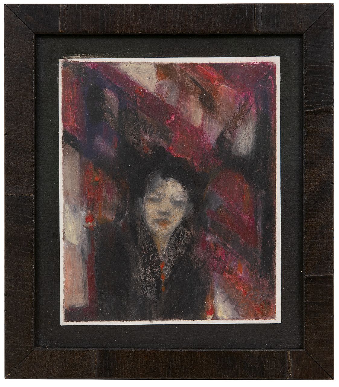 Desrets L.  | Liliana Desrets | Paintings offered for sale | Soledad, wax oil crayon on paper 16.7 x 13.7 cm, signed l.r. and on a label on the reverse and dated '08 and on a label on the reverse 2009
