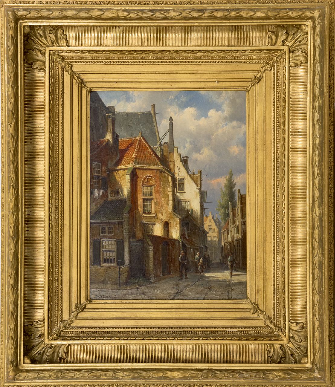 Koekkoek W.  | Willem Koekkoek | Paintings offered for sale | Street behind the church in a Dutch village, oil on panel 38.3 x 29.5 cm, signed l.l.