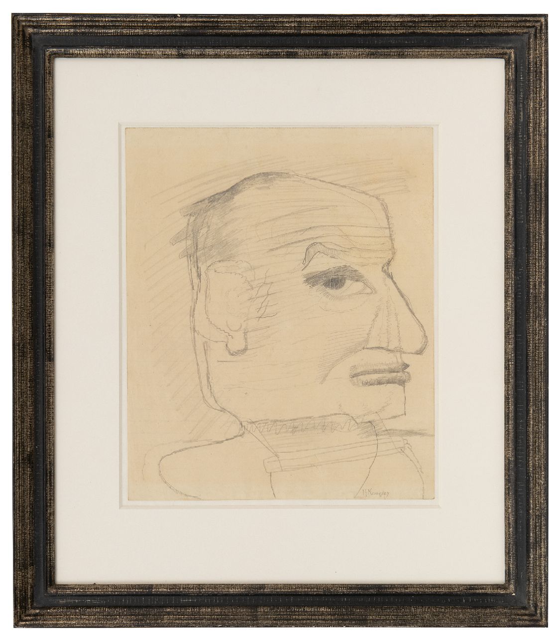 Kruyder H.J.  | 'Herman' Justus Kruyder | Watercolours and drawings offered for sale | Self-portrait (probably), pencil on paper 25.0 x 21.0 cm, signed l.r.