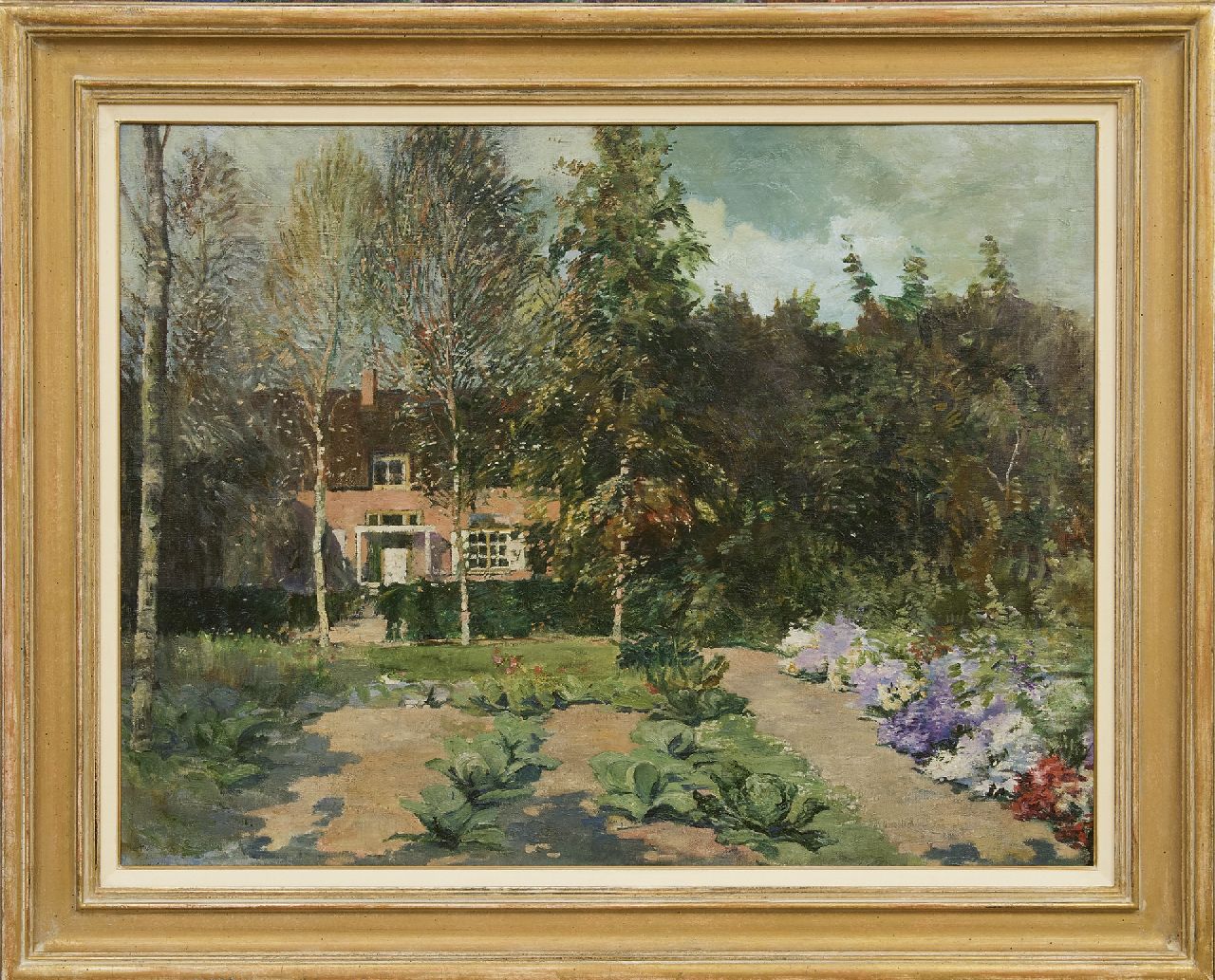 Schagen G.F. van | Gerbrand Frederik van Schagen, A country house in summer, oil on canvas 65.3 x 85.7 cm