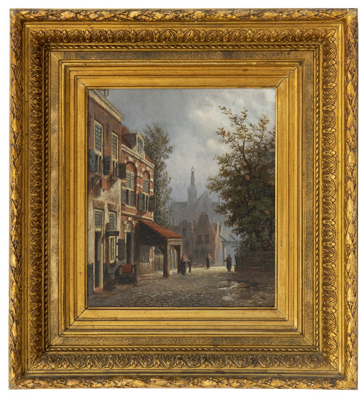 Mittertreiner J.J.  | Johannes Jacobus Mittertreiner, A sunny street, oil on canvas 27.0 x 23.0 cm