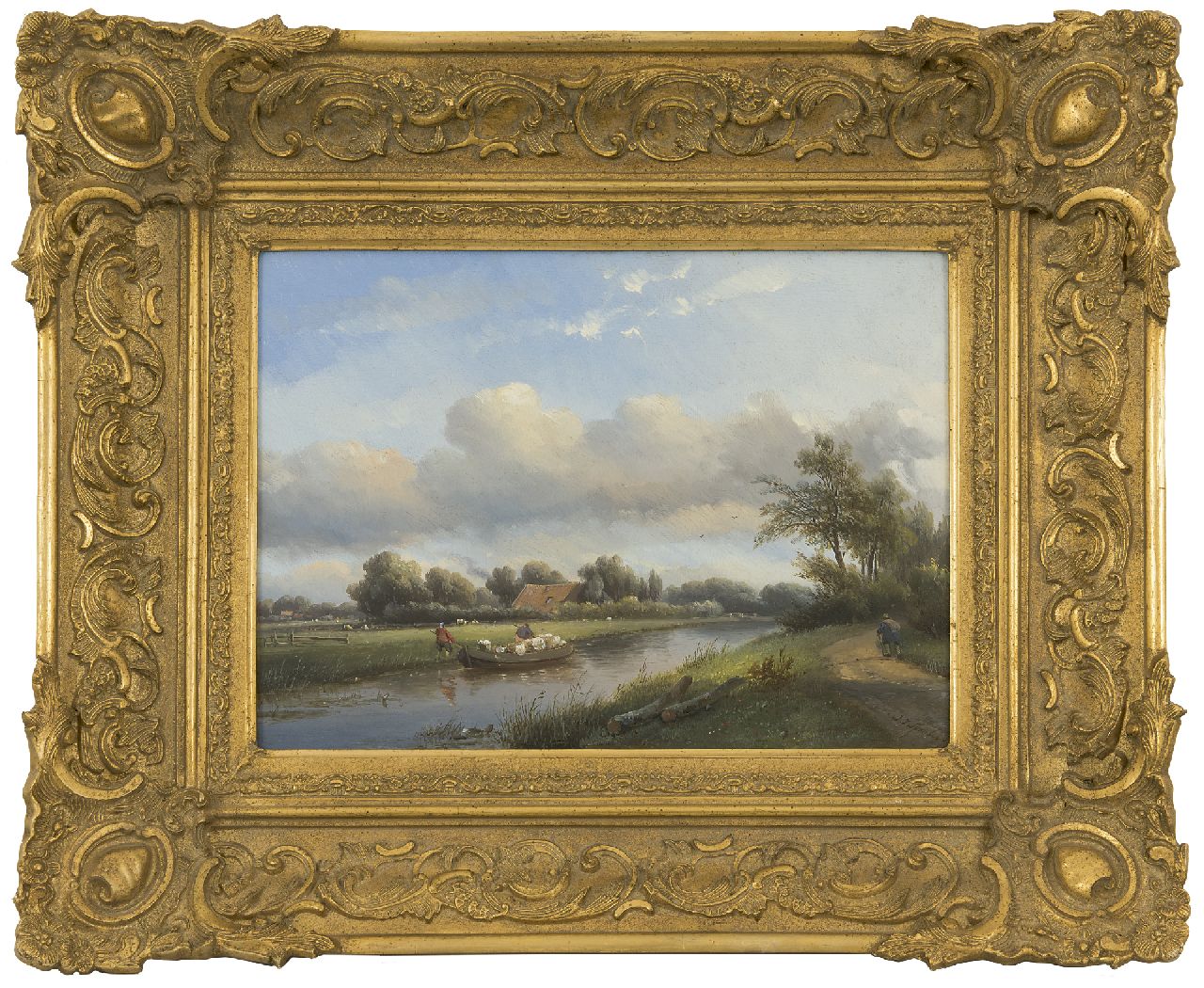 Spohler J.J.  | Jan Jacob Spohler, A summer landscape, oil on panel 28.3 x 39.0 cm, signed l.r.