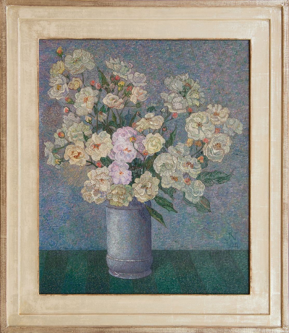 Nieweg J.  | Jakob Nieweg, A flower still life, oil on canvas 60.5 x 50.6 cm, signed l.r. with Monogram and dated 1924