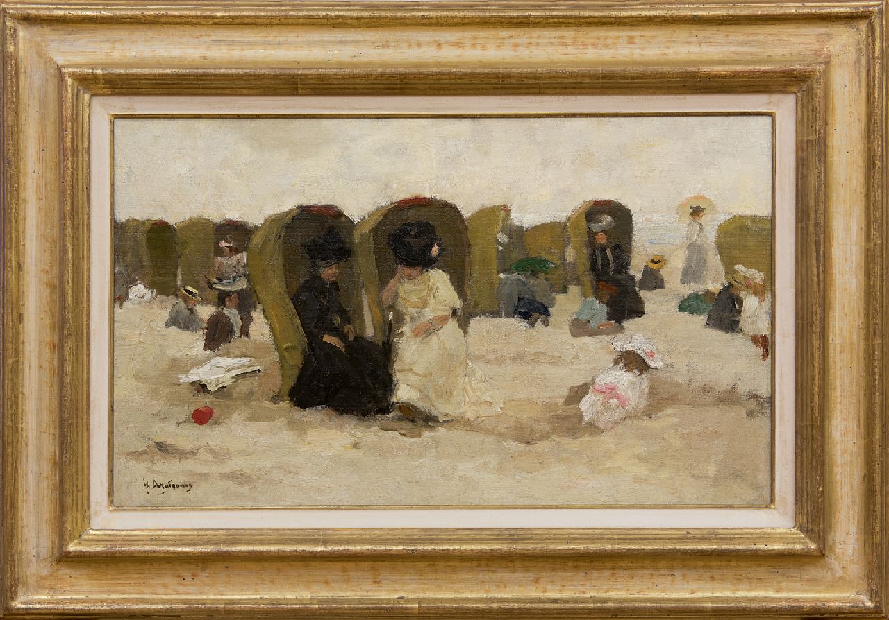 Arntzenius P.F.N.J.  | Pieter Florentius Nicolaas Jacobus 'Floris' Arntzenius, On the beach of Scheveningen, oil on canvas laid down on panel 31.6 x 51.5 cm, signed l.l.