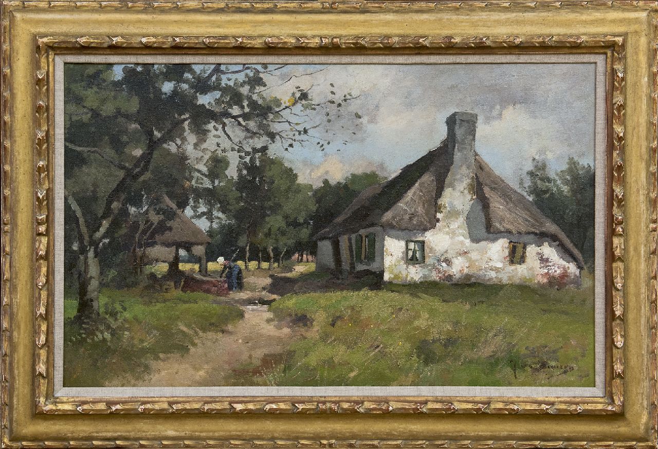 Vuuren J. van | Jan van Vuuren, Farmhouse on the Veluwe, oil on canvas 42.3 x 67.8 cm, signed l.r.