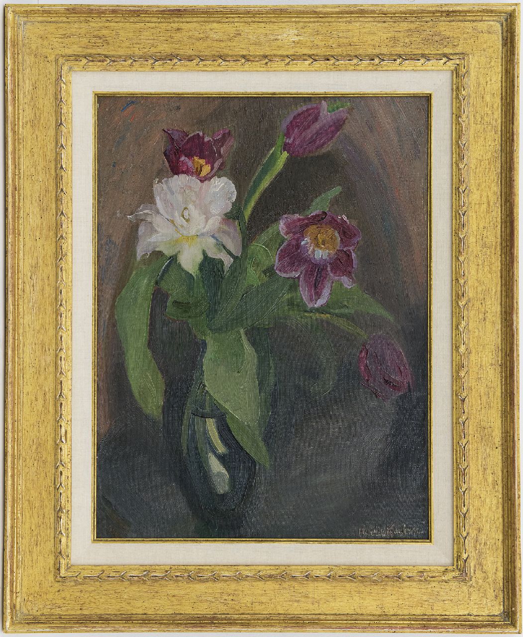 Kuijten H.J.  | Henricus Johannes 'Harrie' Kuijten | Paintings offered for sale | Tulips, oil on canvas 50.1 x 36.3 cm, signed l.r.