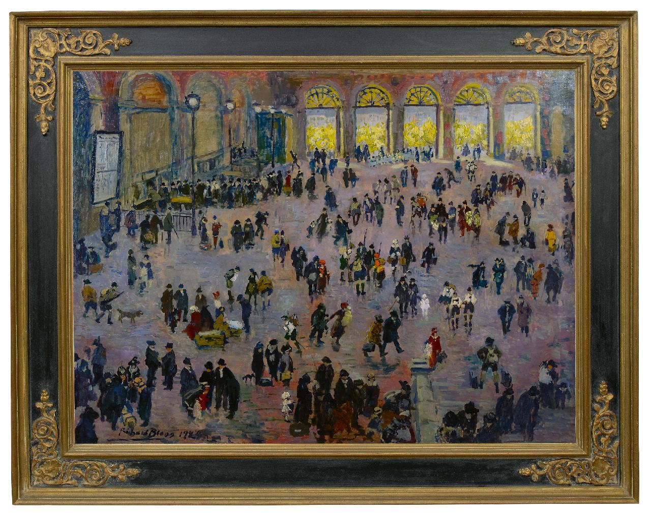 Bloos R.W.  | 'Richard' Willi Bloos, Rush hour in the 'Südbahnhof', Vienna, oil on canvas 90.3 x 118.2 cm, signed l.l. and dated 1929