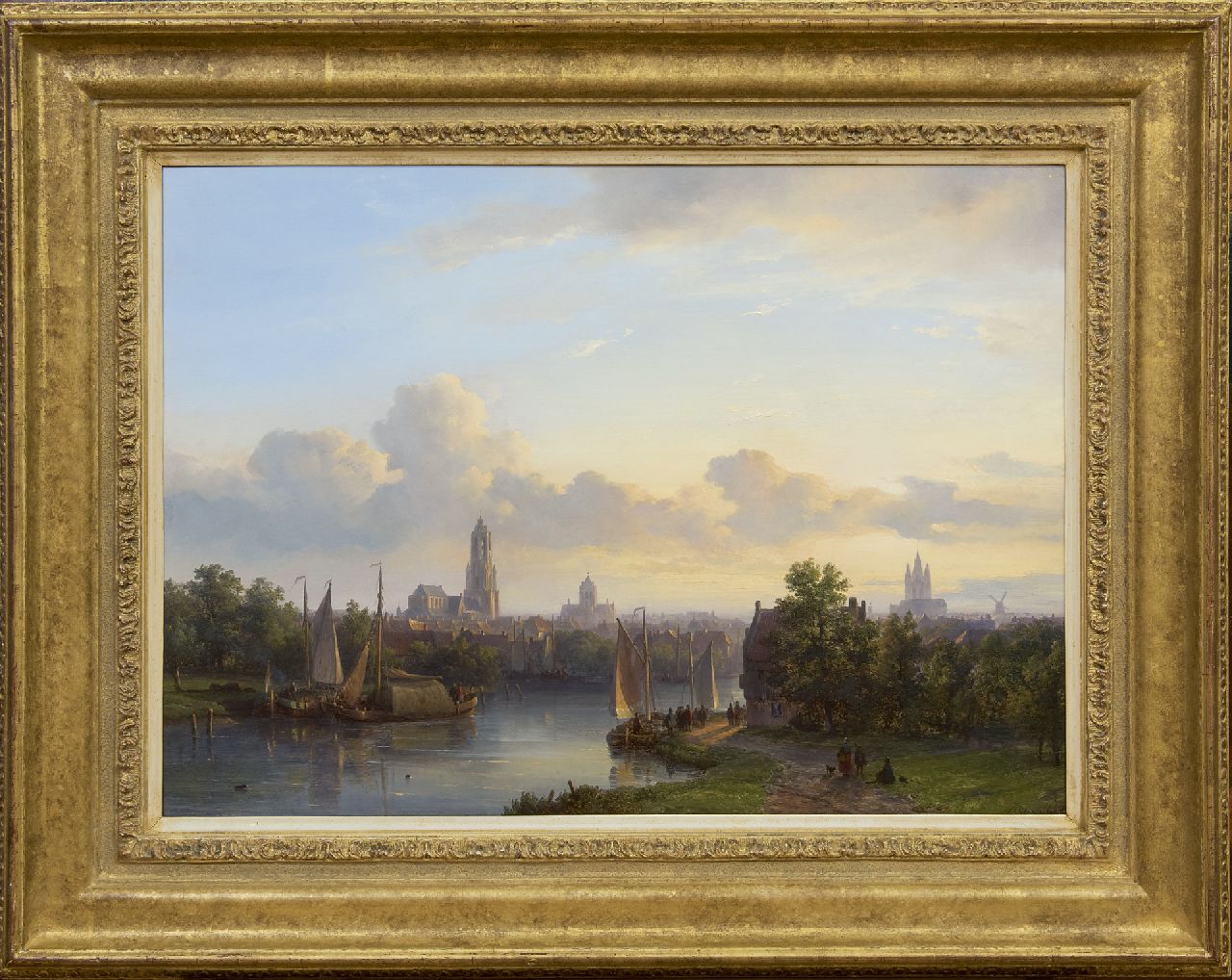 Kleijn L.J.  | Lodewijk Johannes Kleijn, A Panoramic View of Delft, oil on panel 43.5 x 60.7 cm, signed l.r.