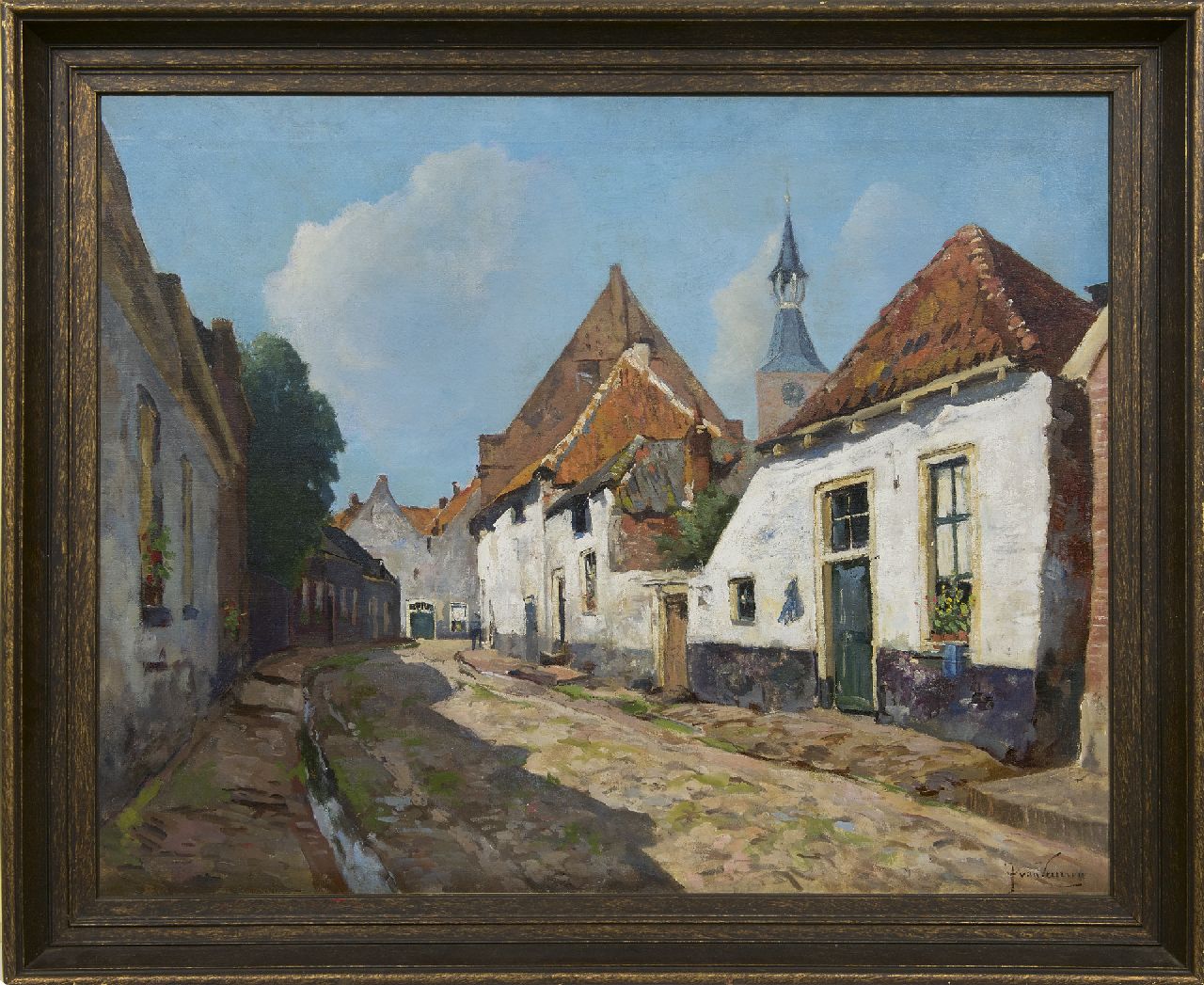 Vuuren J. van | Jan van Vuuren, A view of Adelaarshoek, Hattem, oil on canvas 66.4 x 83.2 cm, signed l.r.