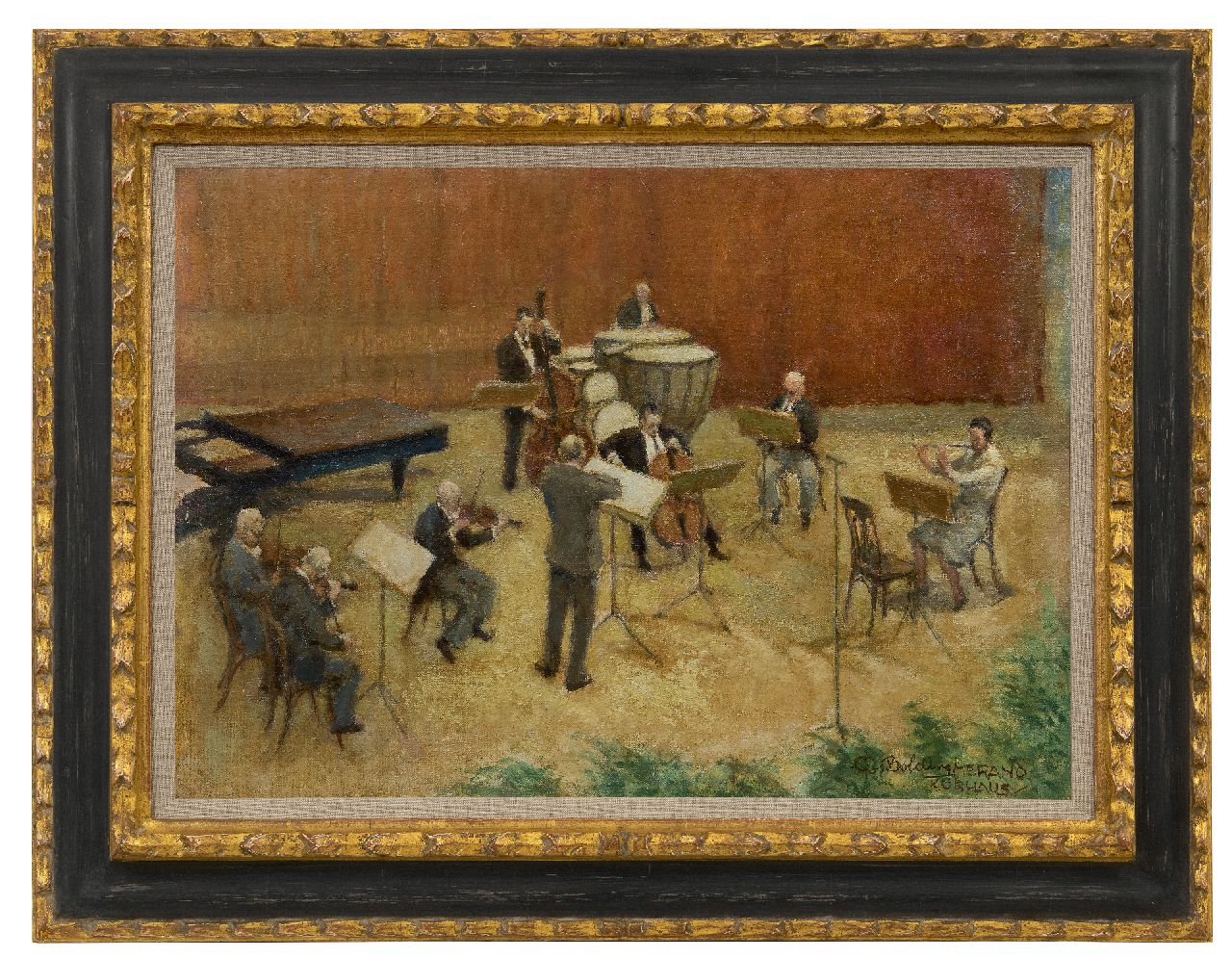 Bolding C.  | Cornelis 'Cees' Bolding | Paintings offered for sale | Music band of the Merano Kurhaus, Italy, oil on canvas 37.2 x 52.3 cm, signed l.r.