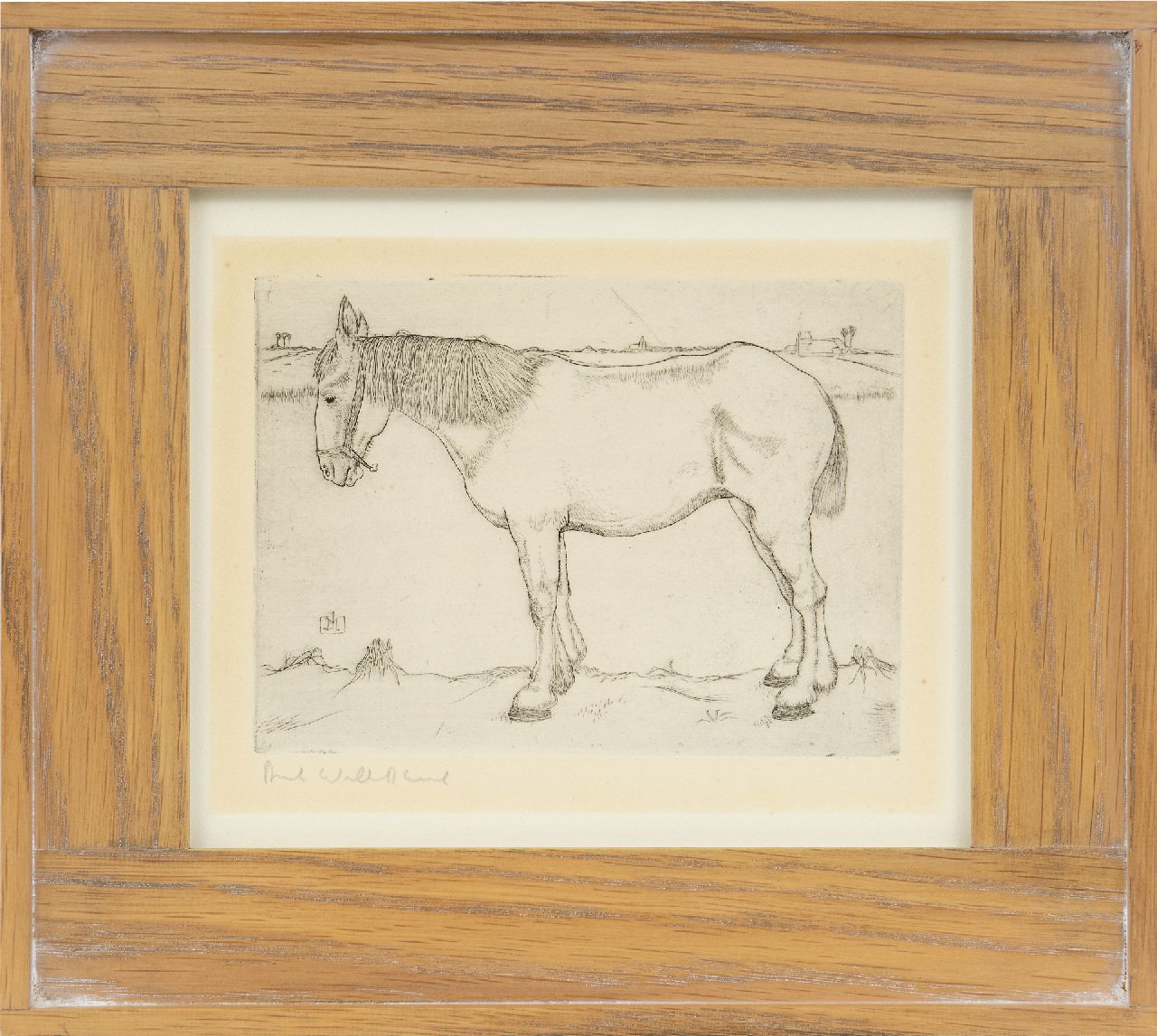 Mankes J.  | Jan Mankes, Standing horse, etching on paper 11.7 x 15.8 cm, signed c.l. with monogram in the plate and executed in 1917