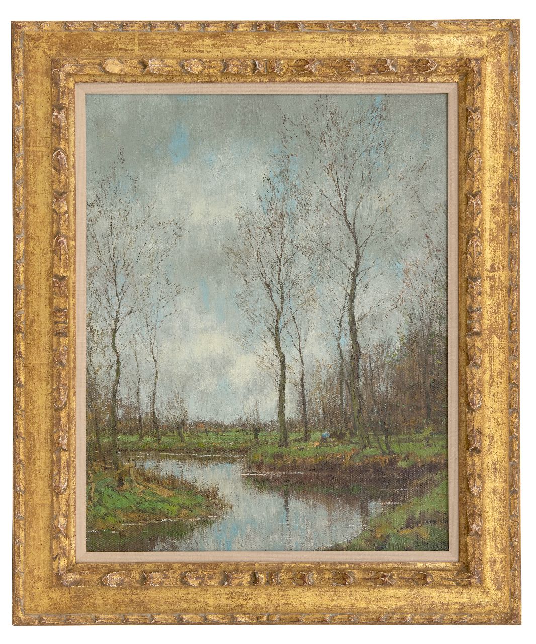 Gorter A.M.  | 'Arnold' Marc Gorter, Woodworker near the Vordense Beek, oil on canvas 50.5 x 40.4 cm, signed l.r.