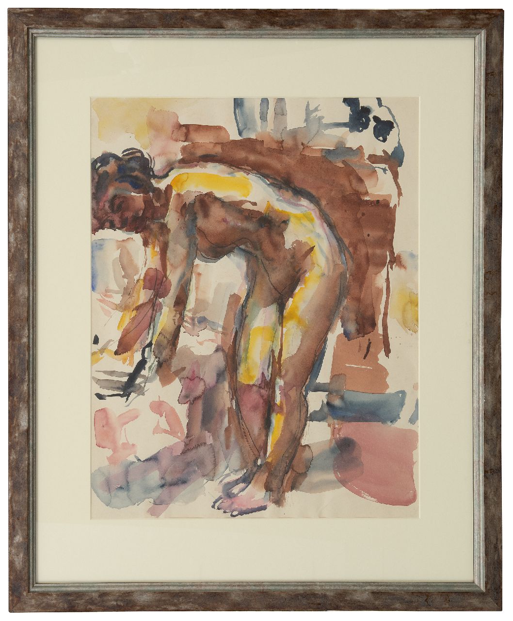 Dijkstra J.  | Johannes 'Johan' Dijkstra | Watercolours and drawings offered for sale | Model in the artist's studio, watercolour on paper 55.5 x 44.0 cm