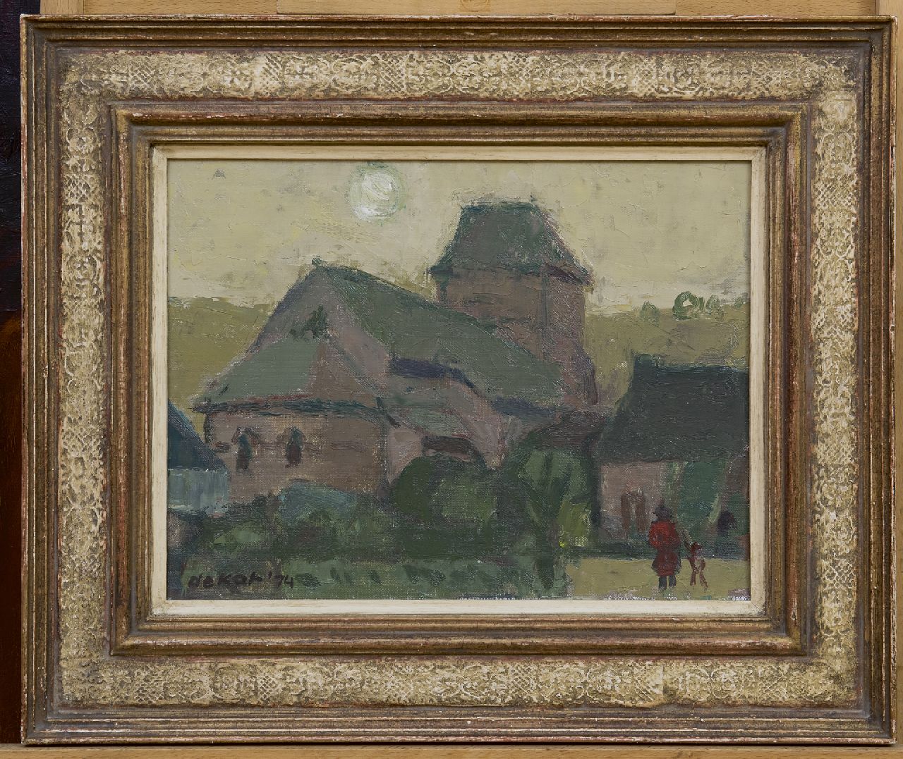Kat O.B. de | 'Otto' Boudewijn de Kat | Paintings offered for sale | Church of Saint-Hippolyte, France, oil on canvas 29.5 x 38.6 cm, signed l.l. and dated '74