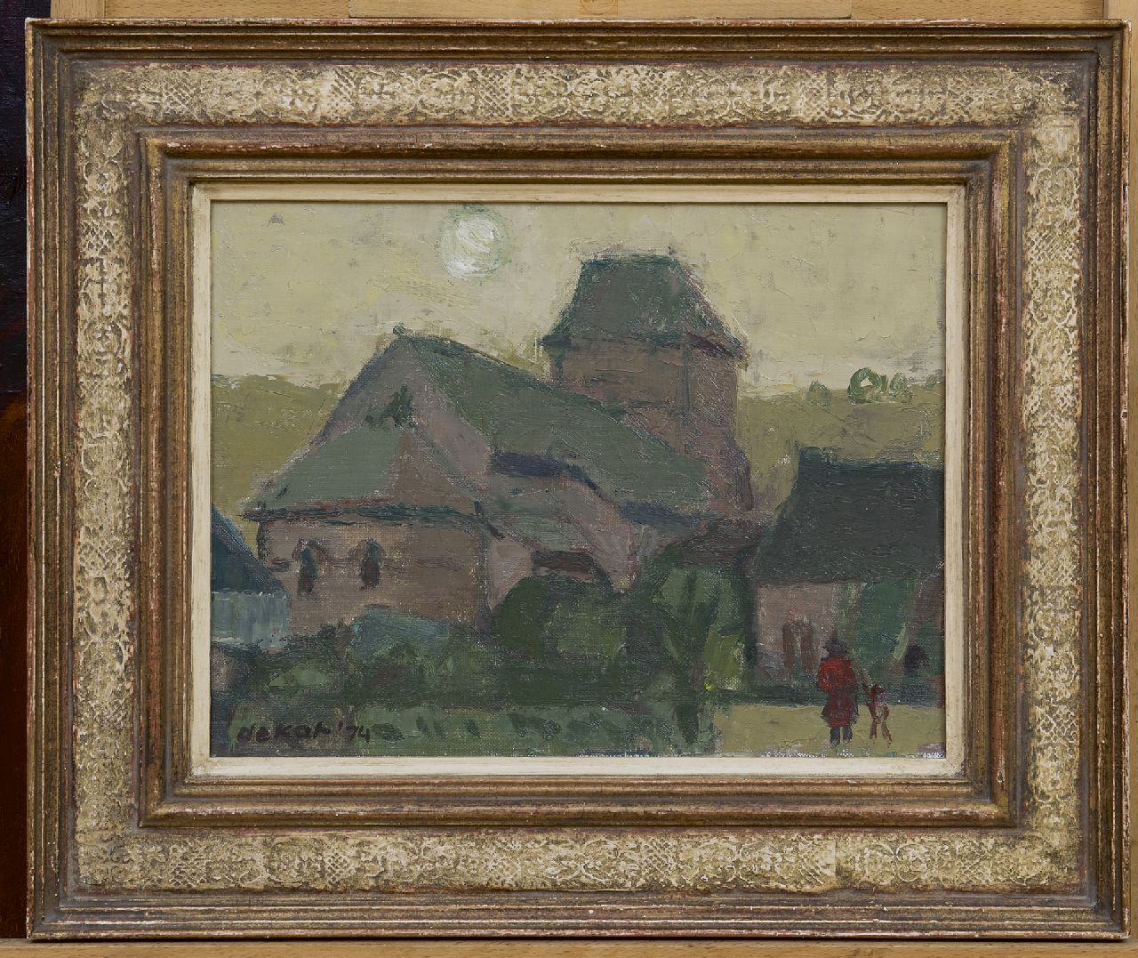 Kat O.B. de | 'Otto' Boudewijn de Kat, Church of Saint-Hippolyte, France, oil on canvas 29.5 x 38.6 cm, signed l.l. and dated '74