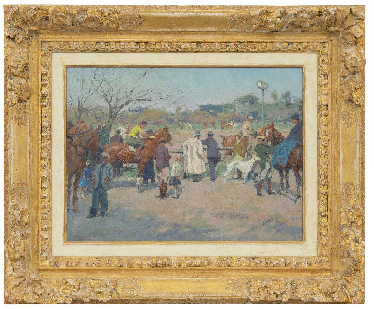Wolter H.J.  | Hendrik Jan 'Henk' Wolter | Paintings offered for sale | Horseraces on the Galoppatoio, Villa Borghese, Rome, oil on canvas 33.7 x 44.6 cm, signed l.r. and painted ca. 1938-1940