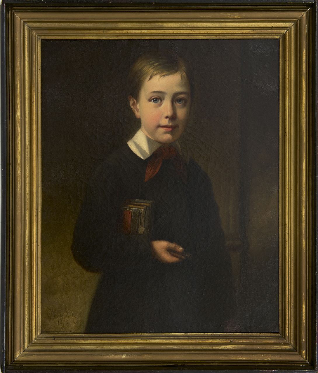 Lil J. van | Joseph van Lil | Paintings offered for sale | Portrait of the painter's son Georges, oil on canvas 63.3 x 51.5 cm, signed l.l. and dated 1875