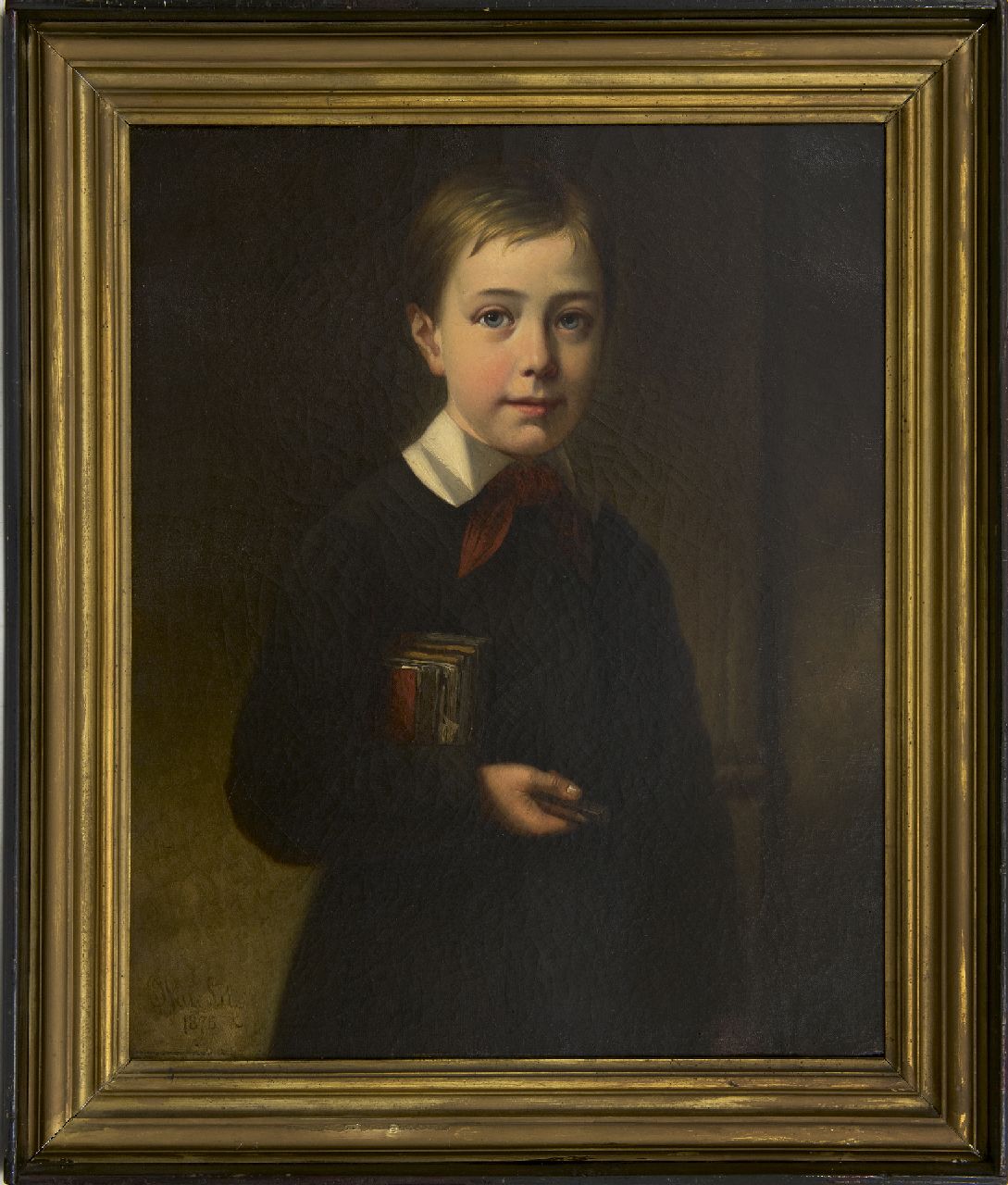 Lil J. van | Joseph van Lil, Portrait of the painter's son Georges, oil on canvas 63.3 x 51.5 cm, signed l.l. and dated 1875