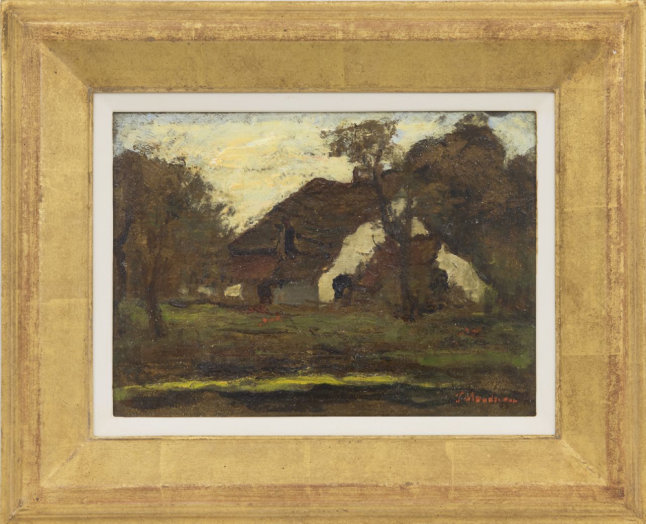 Mondriaan F.H.  | Frédéric Hendrik 'Frits' Mondriaan | Paintings offered for sale | Farmhouse, oil on panel 18.0 x 24.2 cm, signed l.r.