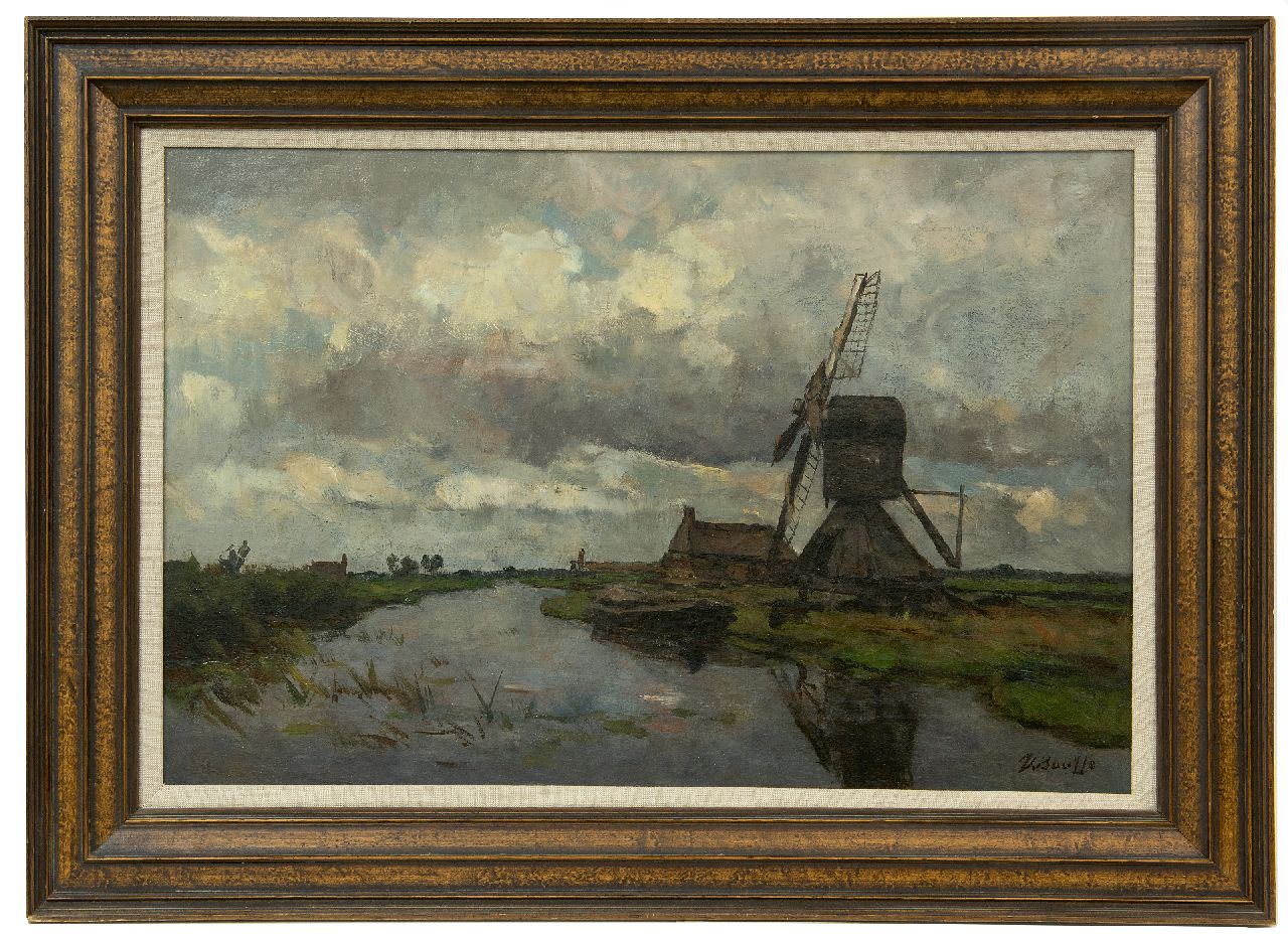 Bauffe V.  | Victor Bauffe | Paintings offered for sale | Windmill on a canal, oil on canvas 41.8 x 61.9 cm, signed l.r.