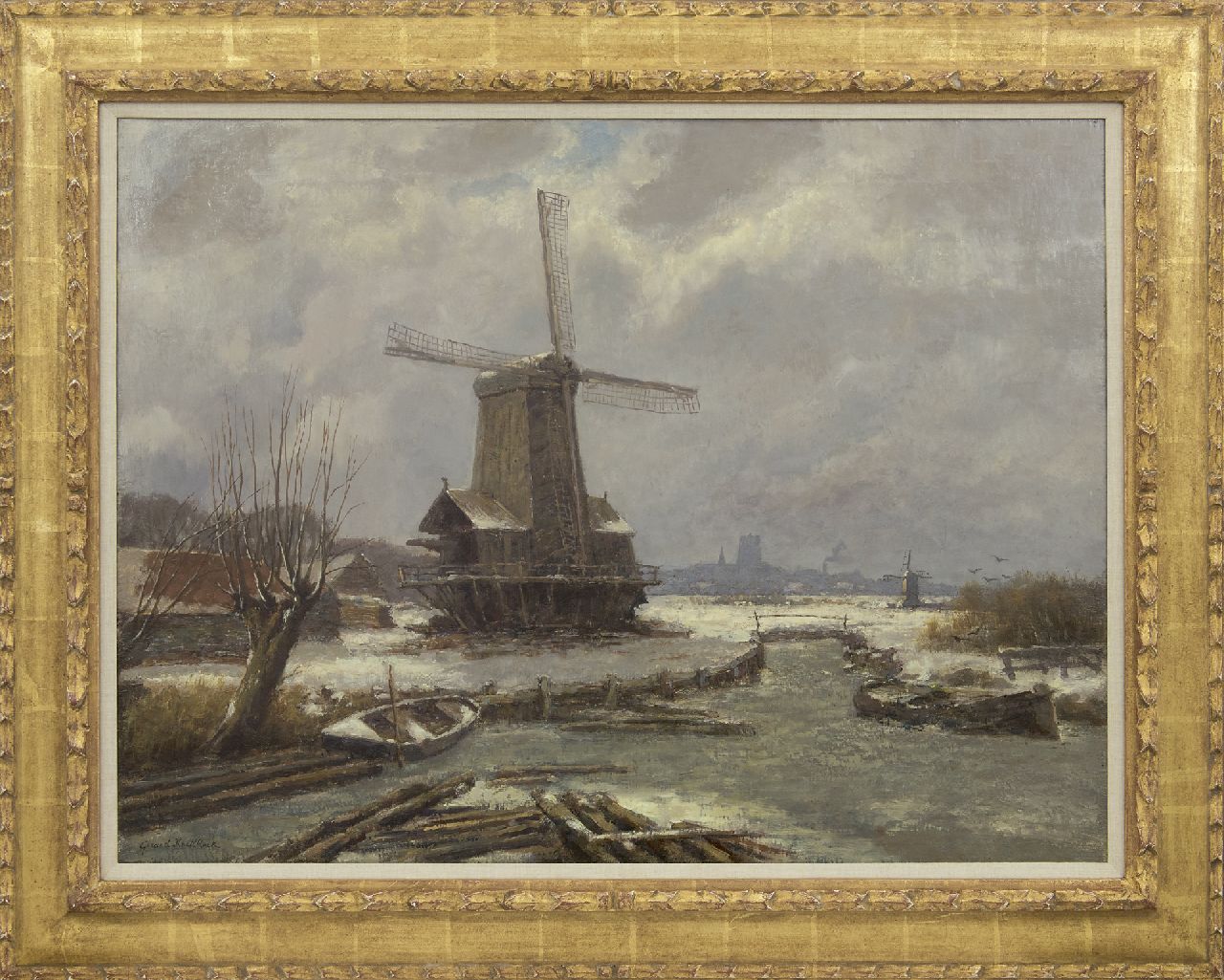 Koekkoek G.J.  | Gerardus Johannes 'Gerard' Koekkoek | Paintings offered for sale | Winter landscape with a sawmill, oil on canvas 60.3 x 80.0 cm, signed l.l.