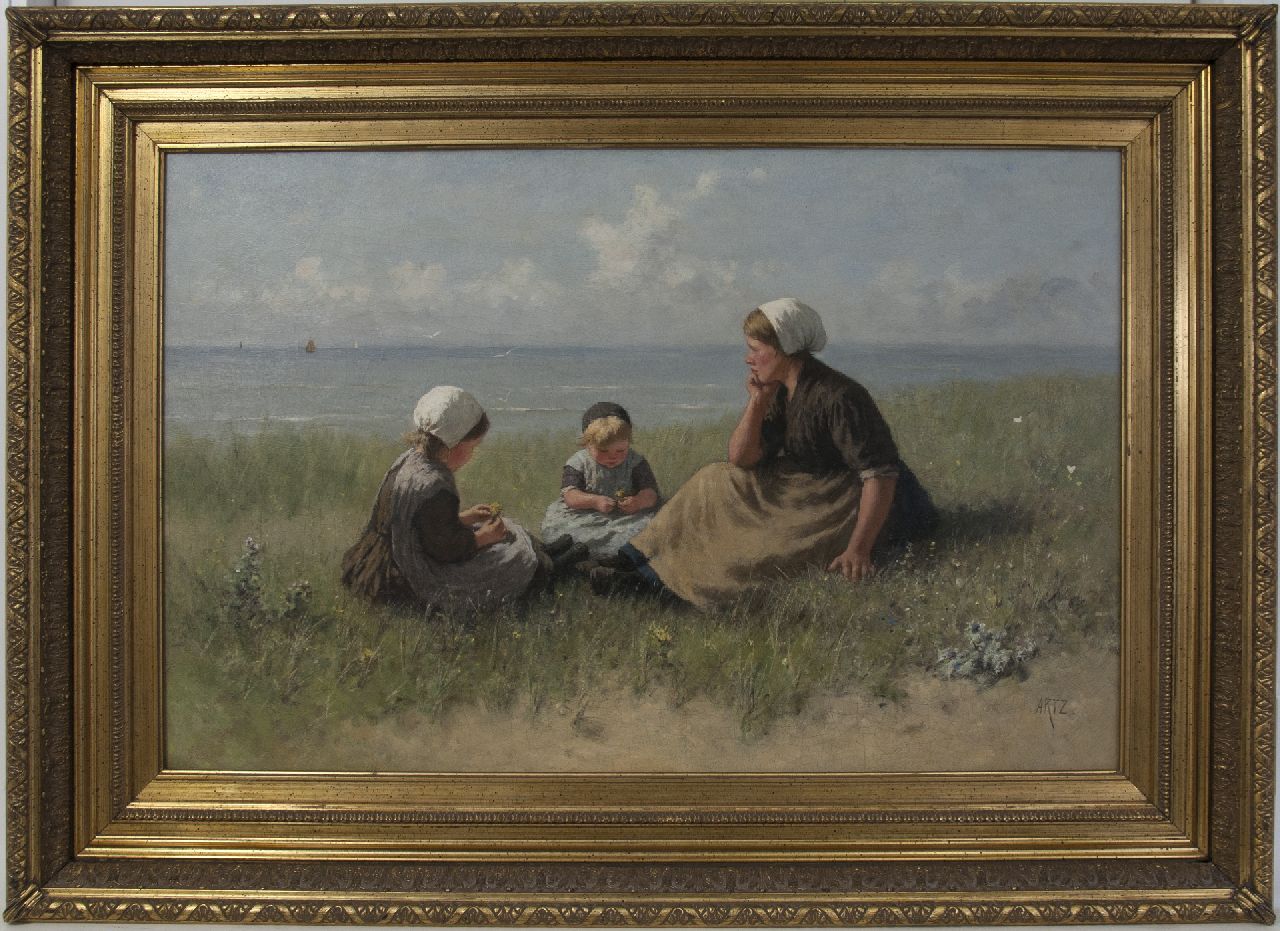 Artz D.A.C.  | David Adolphe Constant Artz, In the dunes, oil on canvas 60.3 x 90.2 cm, signed l.r.