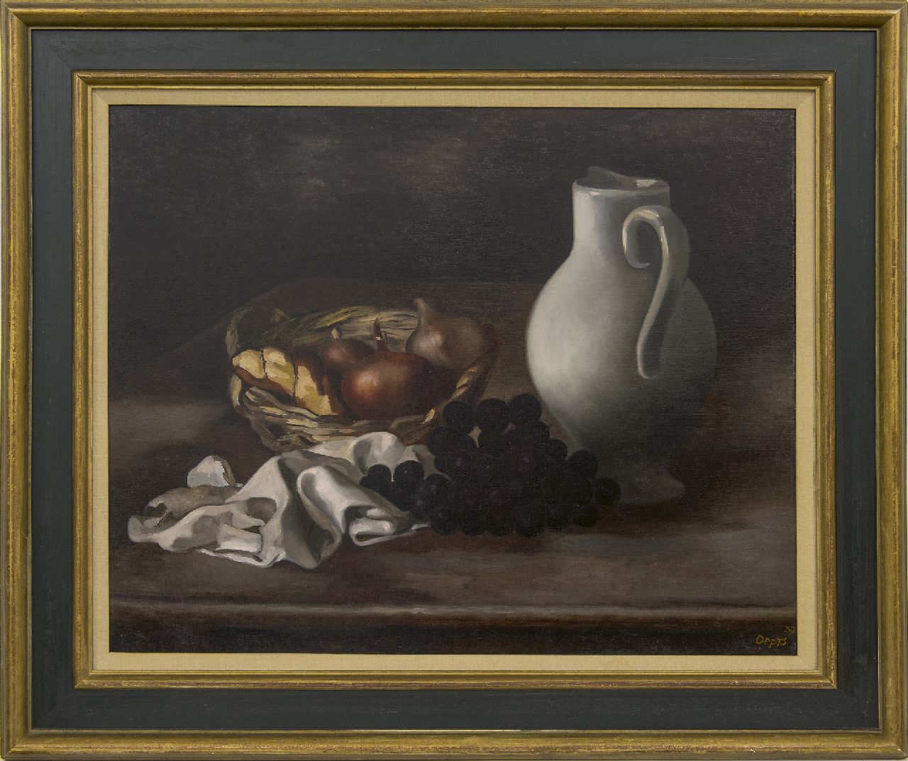 Oepts W.A.  | Willem Anthonie 'Wim' Oepts | Paintings offered for sale | A still life with onions in a basket and a white jug, oil on canvas 50.8 x 61.7 cm, signed l.r. and dated '32