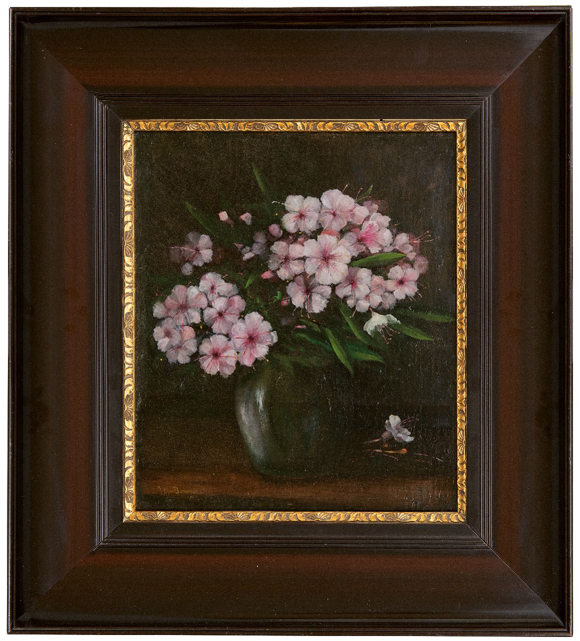 Bommel J.M. van | Jacobus Marinus van Bommel | Paintings offered for sale | Rhododendron in a vase, oil on canvas 38.2 x 33.3 cm, signed l.l. and dated on the stretcher 1932