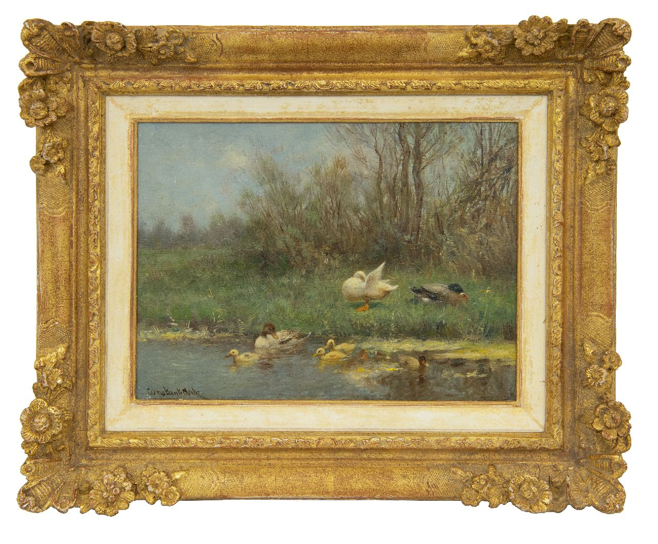 Artz C.D.L.  | 'Constant' David Ludovic Artz | Paintings offered for sale | Ducks and ducklings on a river bank, oil on panel 18.1 x 23.9 cm, signed l.l.