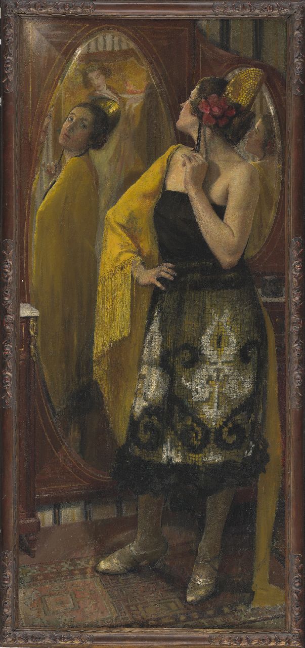 Milo (Emile Jean Ghislain van Gindertael) J.  | Jean Milo (Emile Jean Ghislain van Gindertael), Reflection, oil on canvas 170.0 x 75.0 cm, signed l.r.
