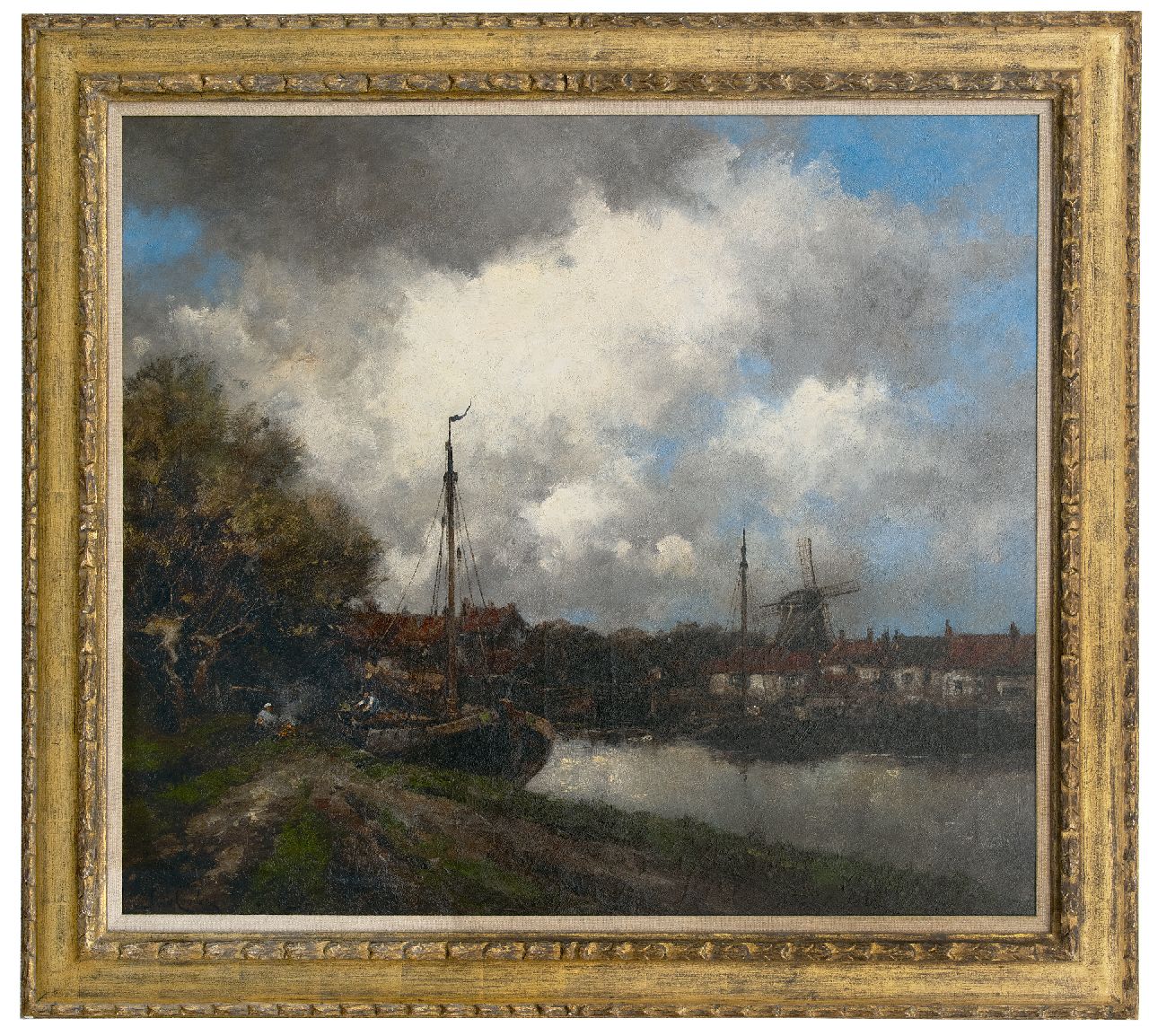 Koekkoek jr. H.  | Hermanus Koekkoek jr., Along the Vecht, oil on canvas 75.0 x 86.0 cm, signed l.l. with pseudonym 'Jan van Couver'