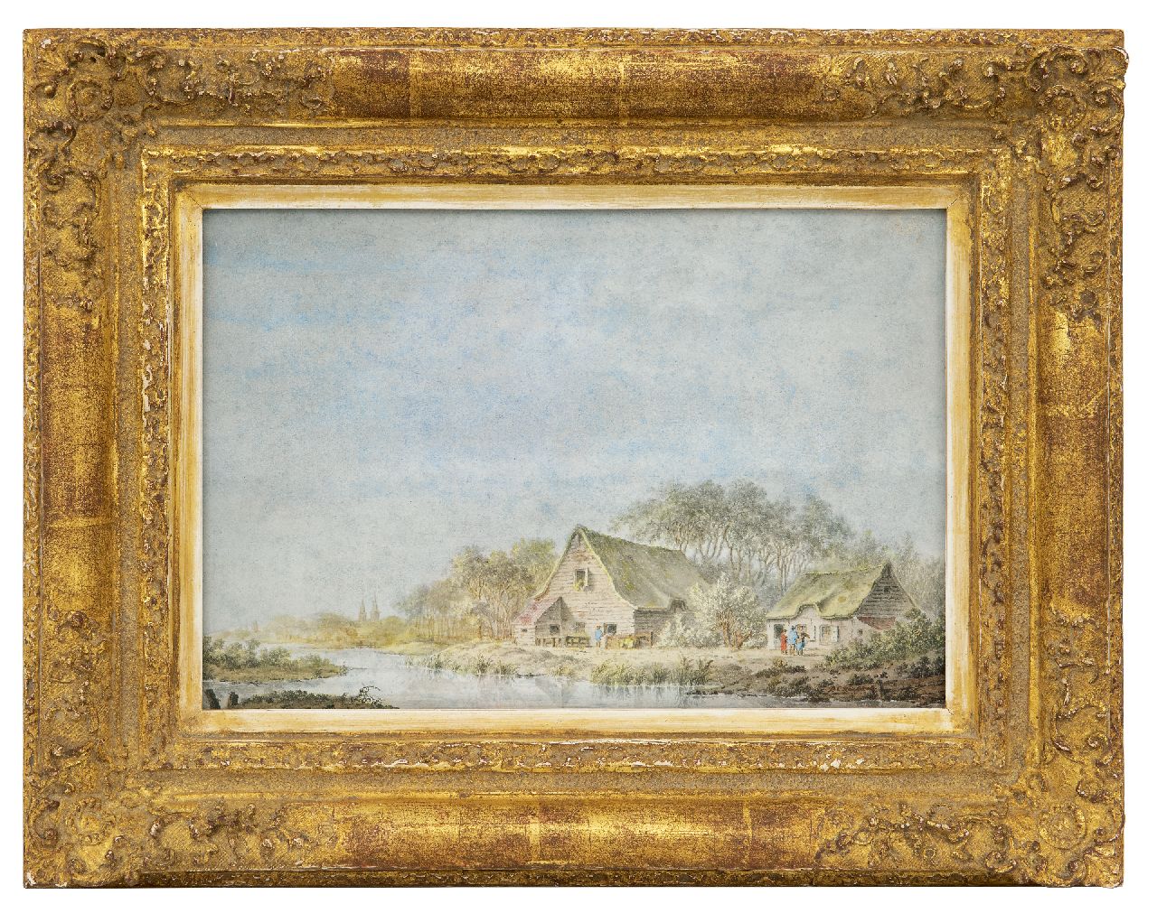 Koekkoek B.C.  | Barend Cornelis Koekkoek, A river landscape, ink and watercolour on paper 18.6 x 27.7 cm, signed l.r.