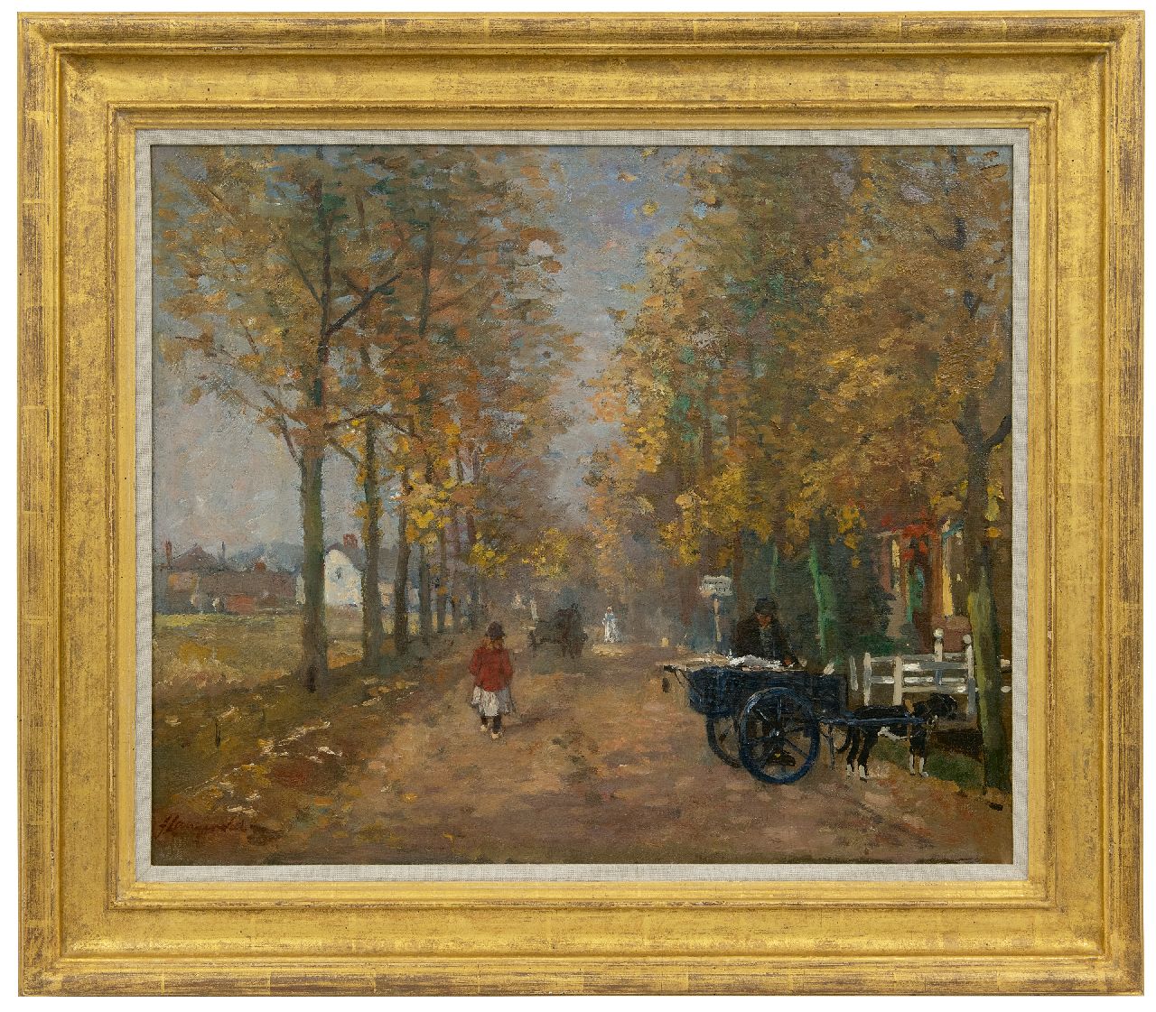 Langeveld F.A.  | Franciscus Arnoldus 'Frans' Langeveld | Paintings offered for sale | Village lane in autumn, Laren, oil on canvas 55.5 x 66.6 cm, signed l.l.