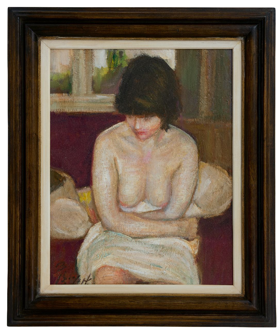 Bogart (Abraham van den Boogaart)   | Bram Bogart (Abraham van den Boogaart) | Paintings offered for sale | Seated nude, oil on board 52.6 x 39.4 cm, signed l.l.