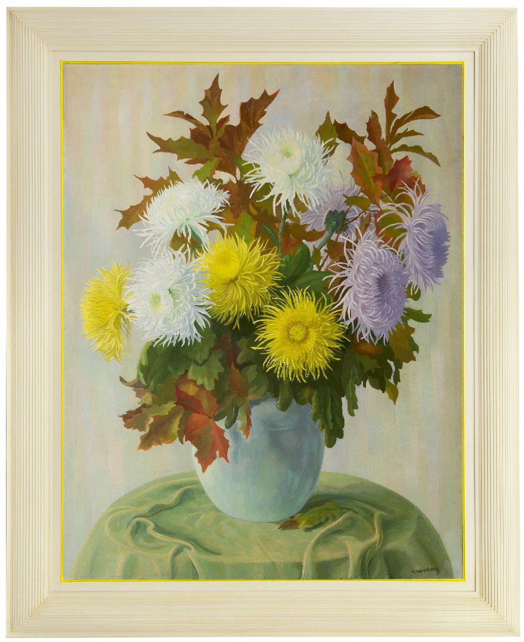 Smorenberg D.  | Dirk Smorenberg | Paintings offered for sale | Spider mums, oil on canvas 116.2 x 90.0 cm, signed l.r.