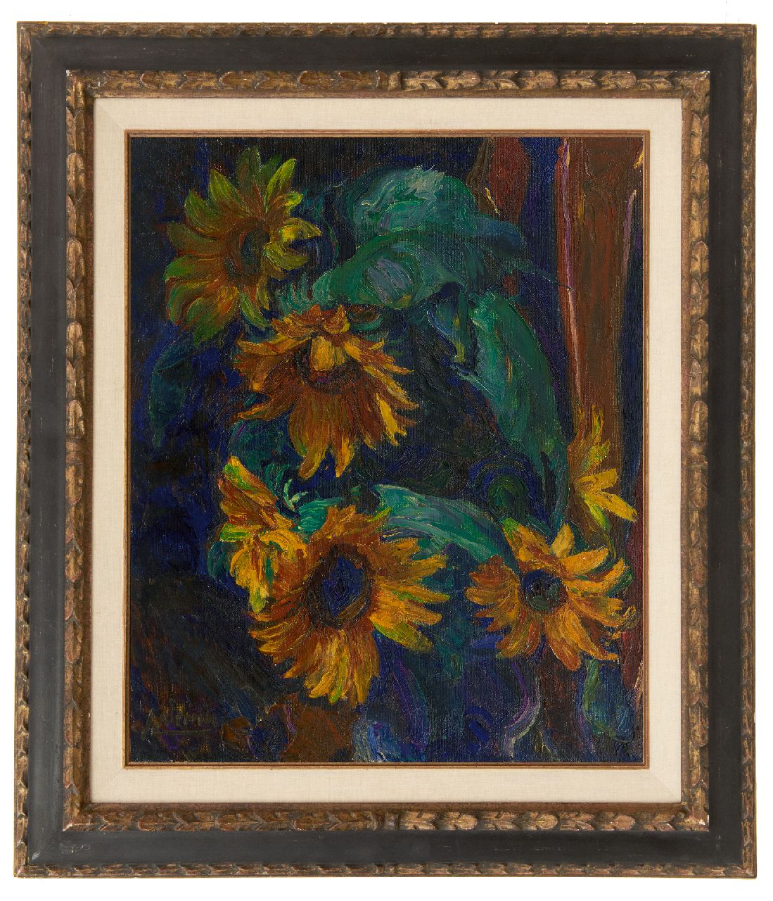 Altink J.  | Jan Altink, Sunflowers, oil on canvas 56.5 x 46.5 cm, signed l.l.