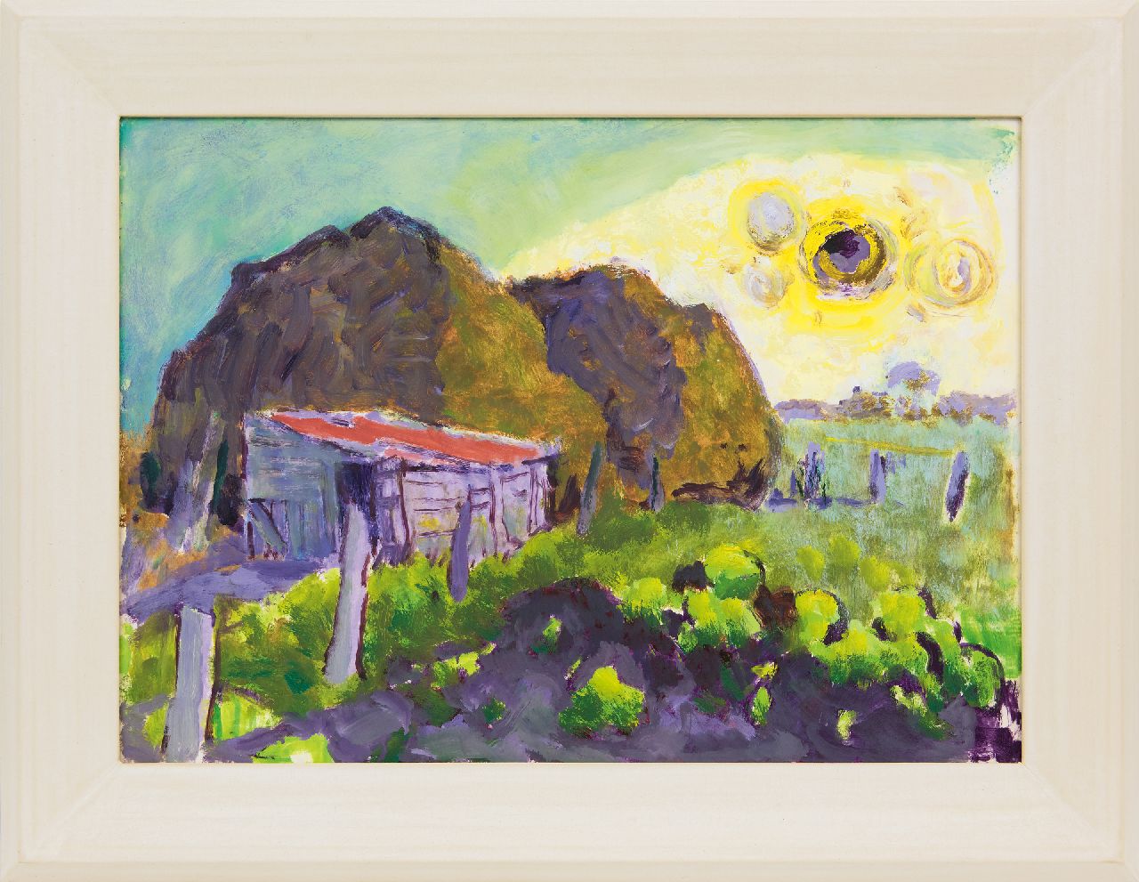 Altink J.  | Jan Altink, Farmyard in summer, oil on paper 48.2 x 67.2 cm