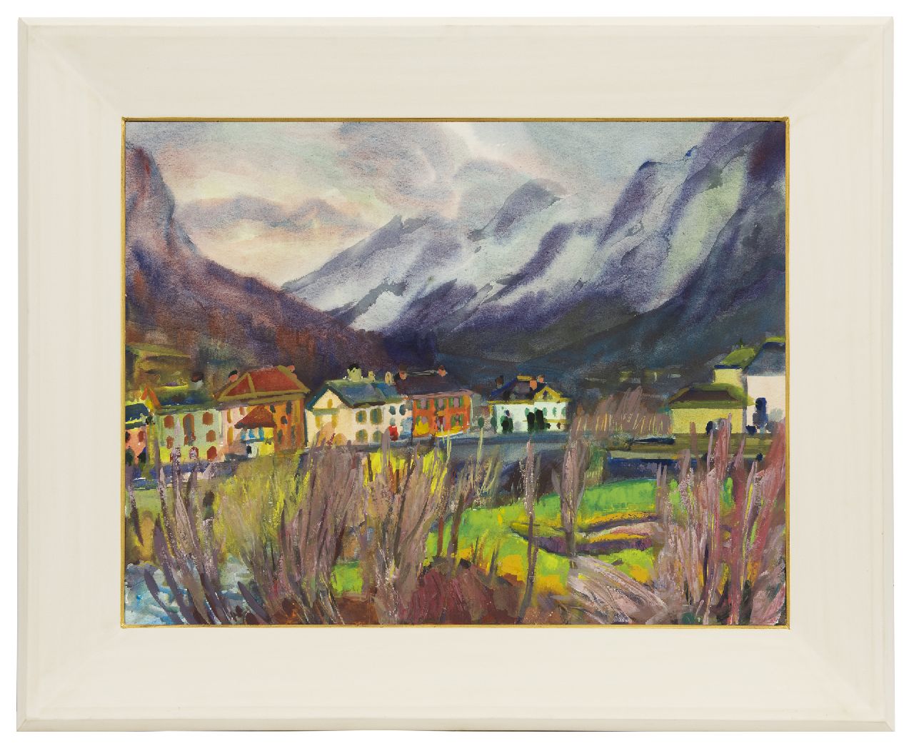 Vries J. de | Jannes de Vries, Bignasco in the Maggia valley, Italy, watercolour and gouache on paper 55.8 x 73.0 cm