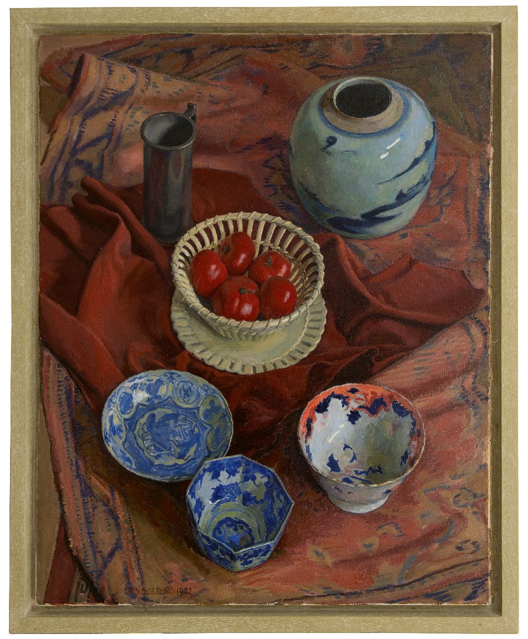 Bolding C.  | Cornelis 'Cees' Bolding | Paintings offered for sale | A still life with vases and bowls, oil on canvas 105.5 x 85.4 cm, signed l.l. and dated 1942