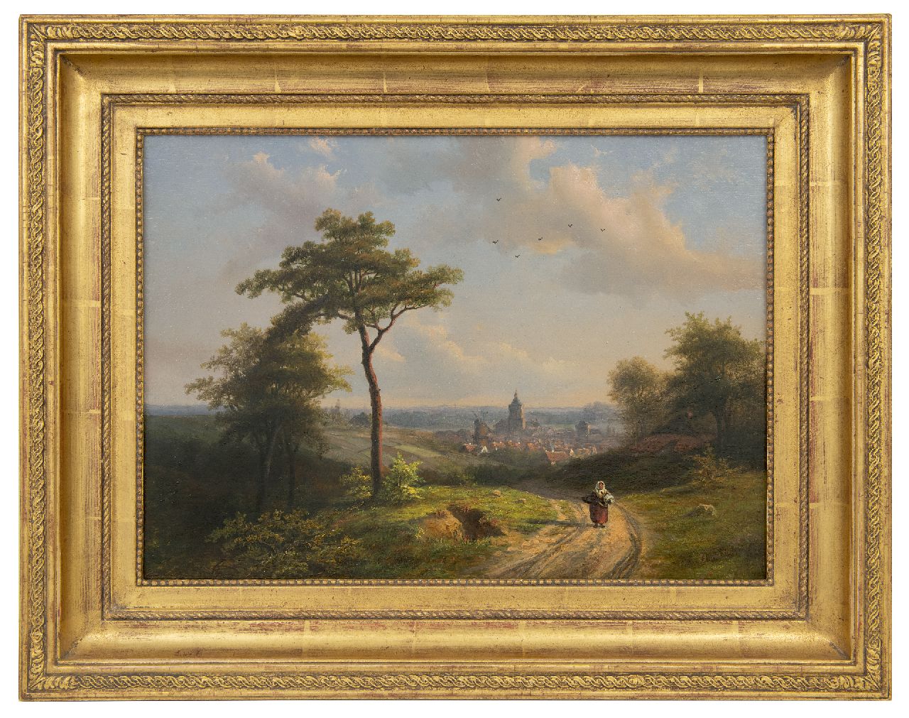 Biester A.  | Anthony Biester, A view of Cleves seen from the Nimwegerstrasse, oil on panel 32.8 x 45.4 cm, signed l.r. and dated 1864