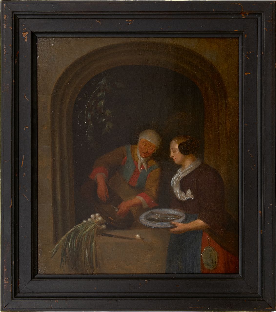 Noord-Nederlandse School, begin 18e eeuw   | Noord-Nederlandse School, begin 18e eeuw | Paintings offered for sale | The herringseller, oil on panel 49.2 x 41.7 cm
