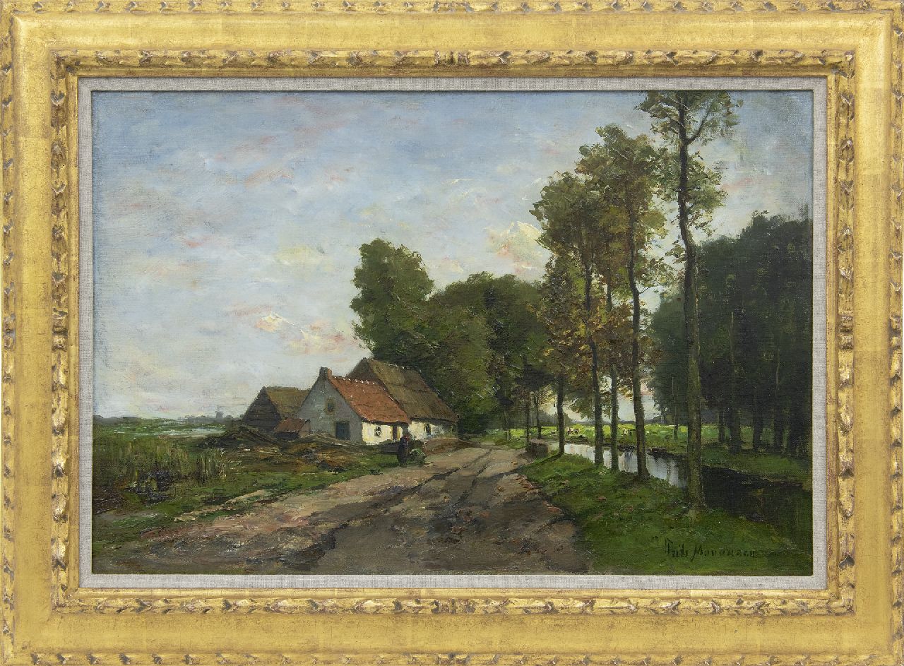 Mondriaan F.H.  | Frédéric Hendrik 'Frits' Mondriaan | Paintings offered for sale | Landscape with a farmhouse along a canal, oil on canvas 43.0 x 63.5 cm, signed l.r.