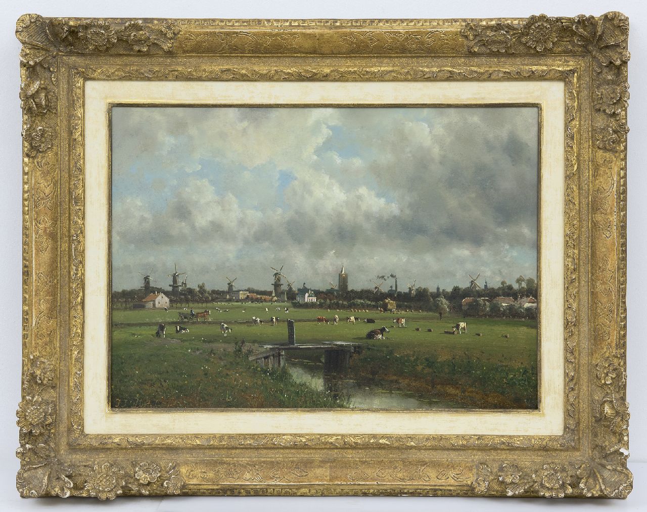 Destrée J.J.  | Johannes Josephus Destrée, View of Schiedam, oil on panel 33.6 x 46.3 cm, signed l.l.