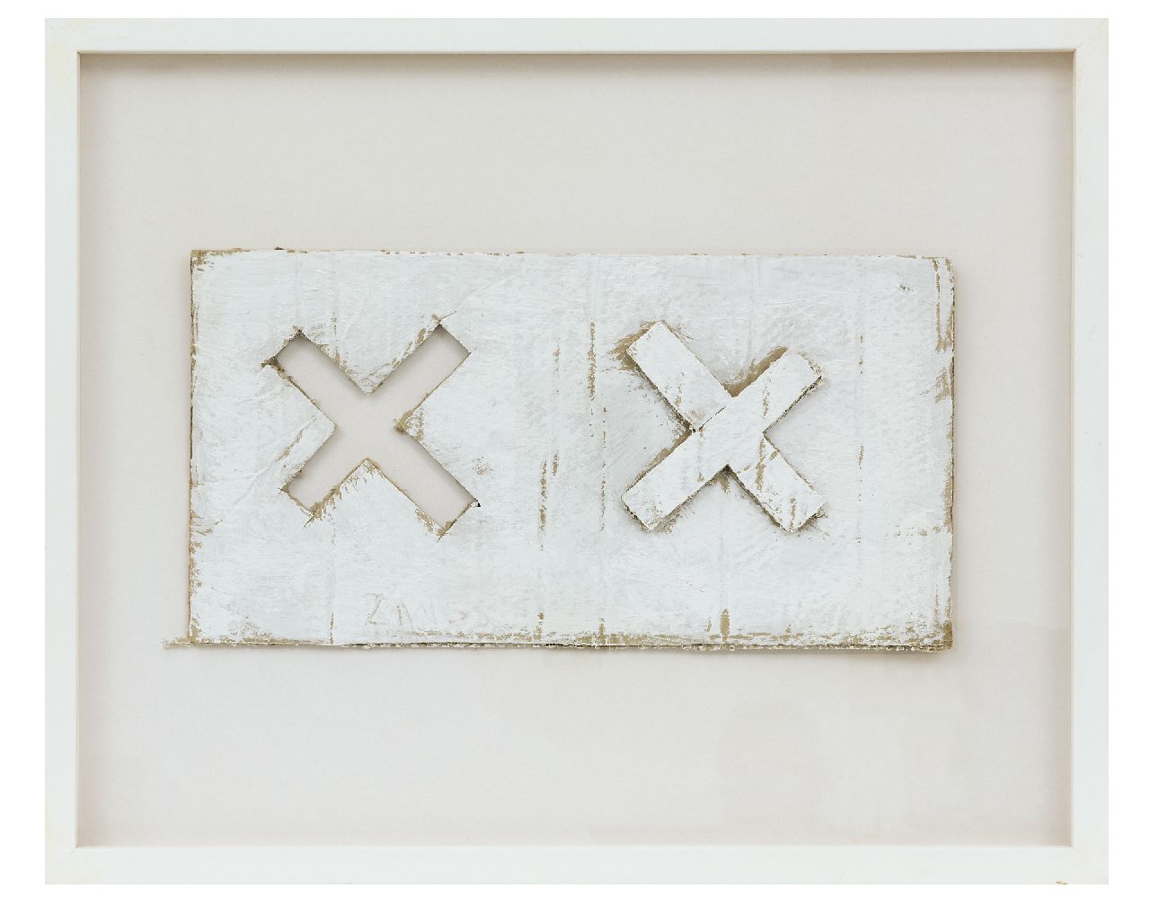 Zangs H.  | Herbert Zangs | Paintings offered for sale | Rechenzeichen, 1970, mixed media on board 19.2 x 37.5 cm, signed l.l. and 1970s