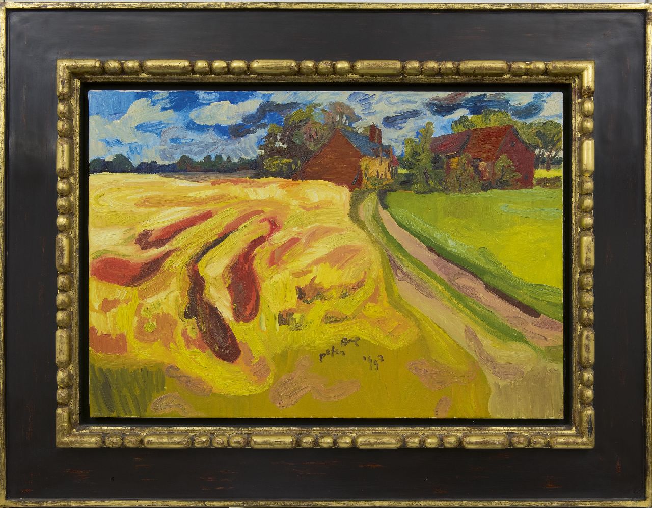 Bol P.P.J.  | 'Peter' Paul Jan Bol, Cornfield with farms, oil on canvas 56.3 x 81.2 cm, signed l.r. and dated 1993